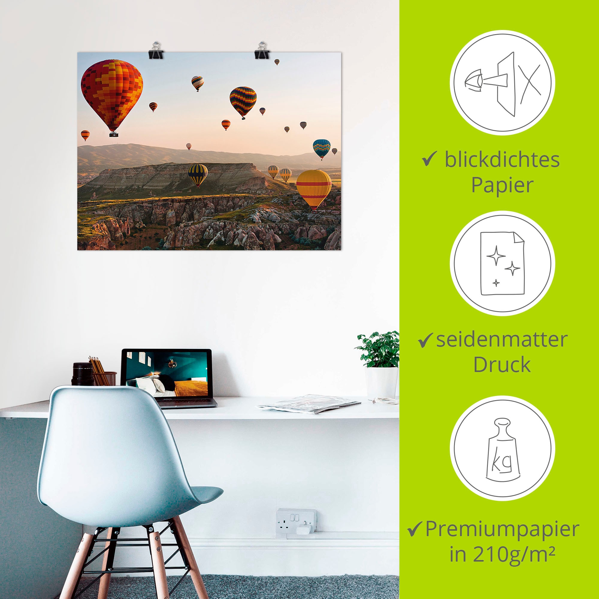 Artland Poster »Kappadokien Ballonfahrt« Ballonfahren 1 Stk. tlg. ohne Rahmen