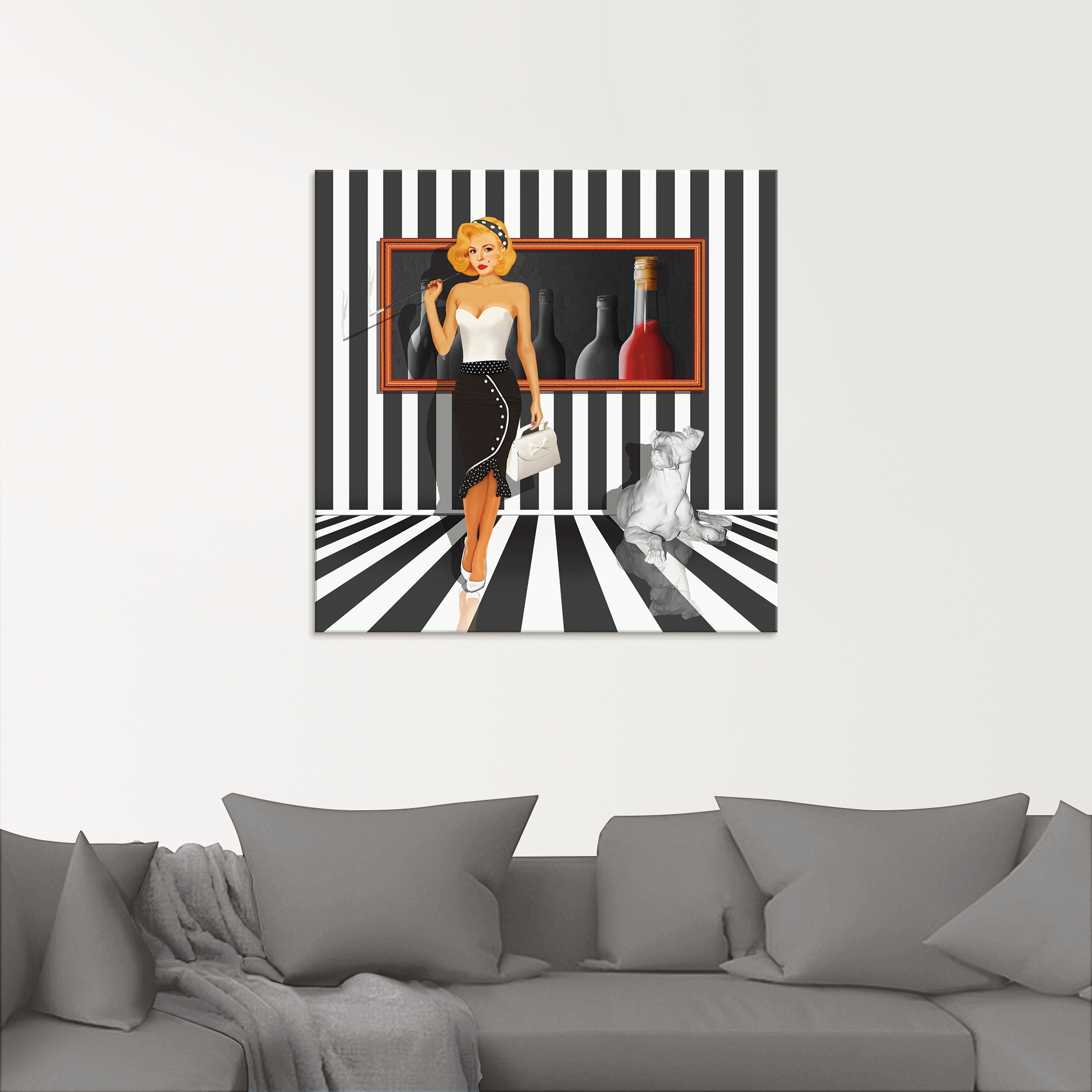 Artland Glasbild »Das Damenquartett 4 Schwarz-Weiss« Frau 1 Stk. tlg. in verschiedenen Grössen