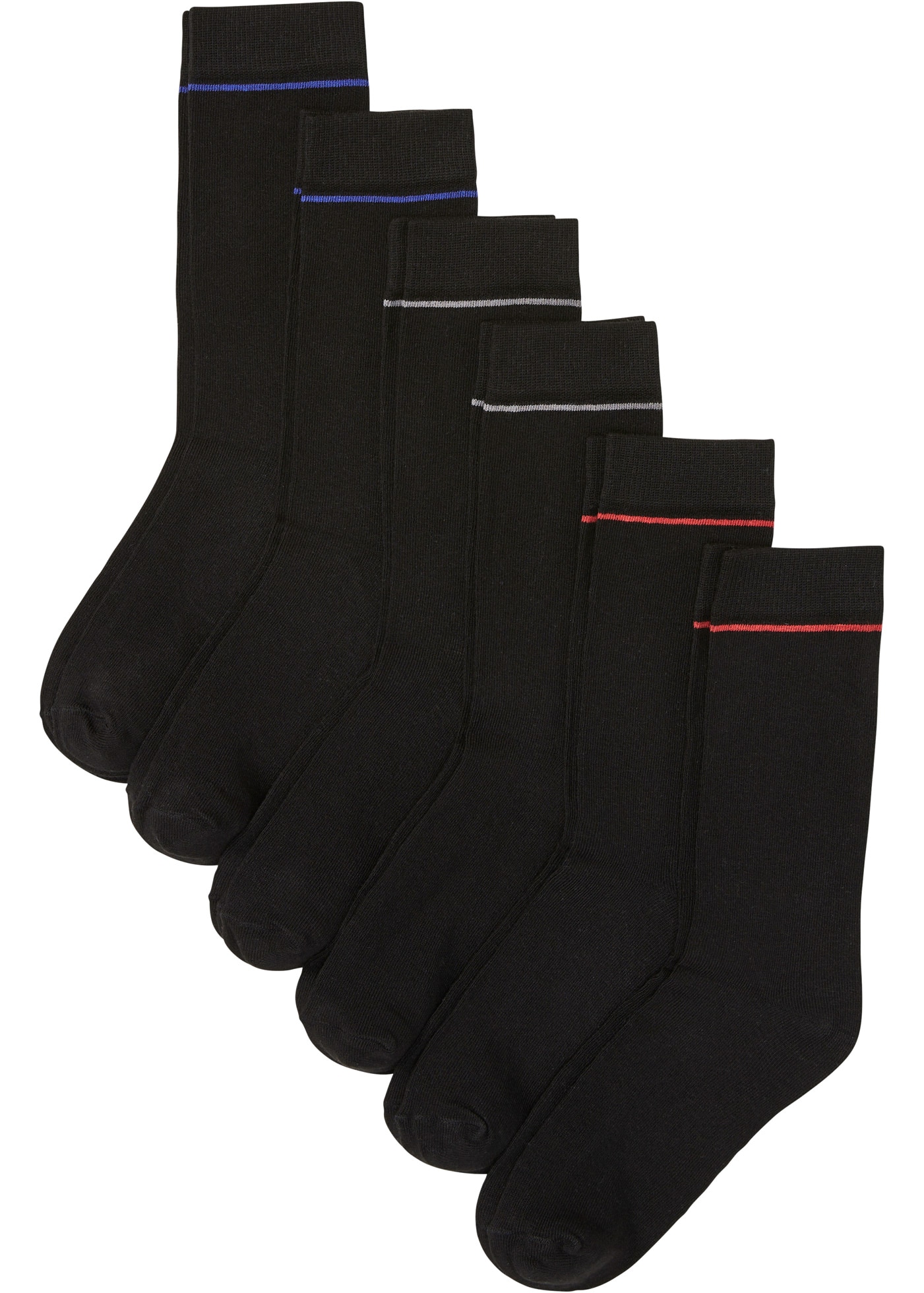 bonprix Chaussettes Paquet, 6 Couple tlg. mit dezentem Kontraststreifen am Bündchen