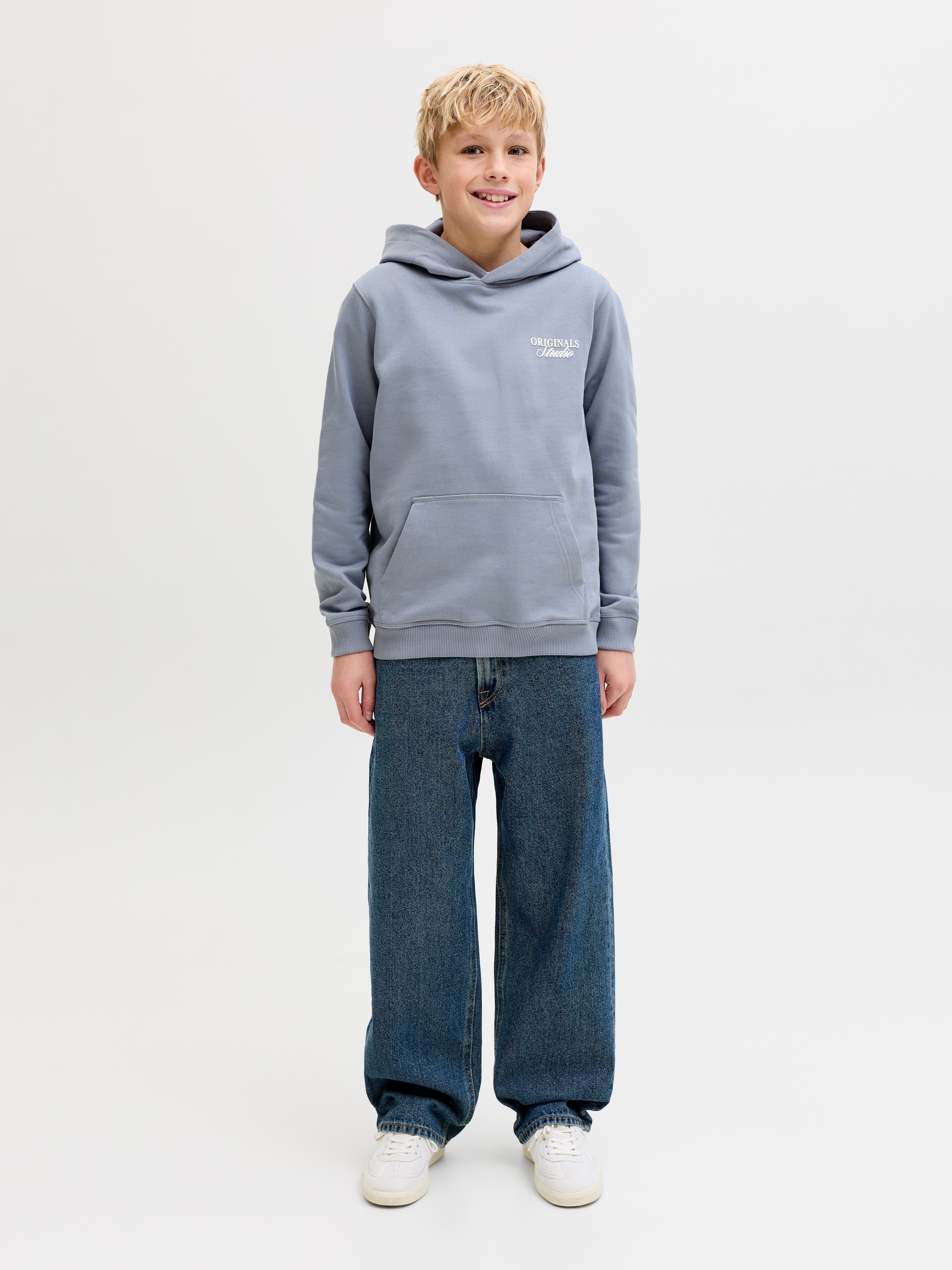 Jack & Jones Junior Sweat à capuche »JORNORREBRO TYPO BACK SWEAT HOOD SN JNR«, Baumwollmischung, relaxed fit, Langarm
