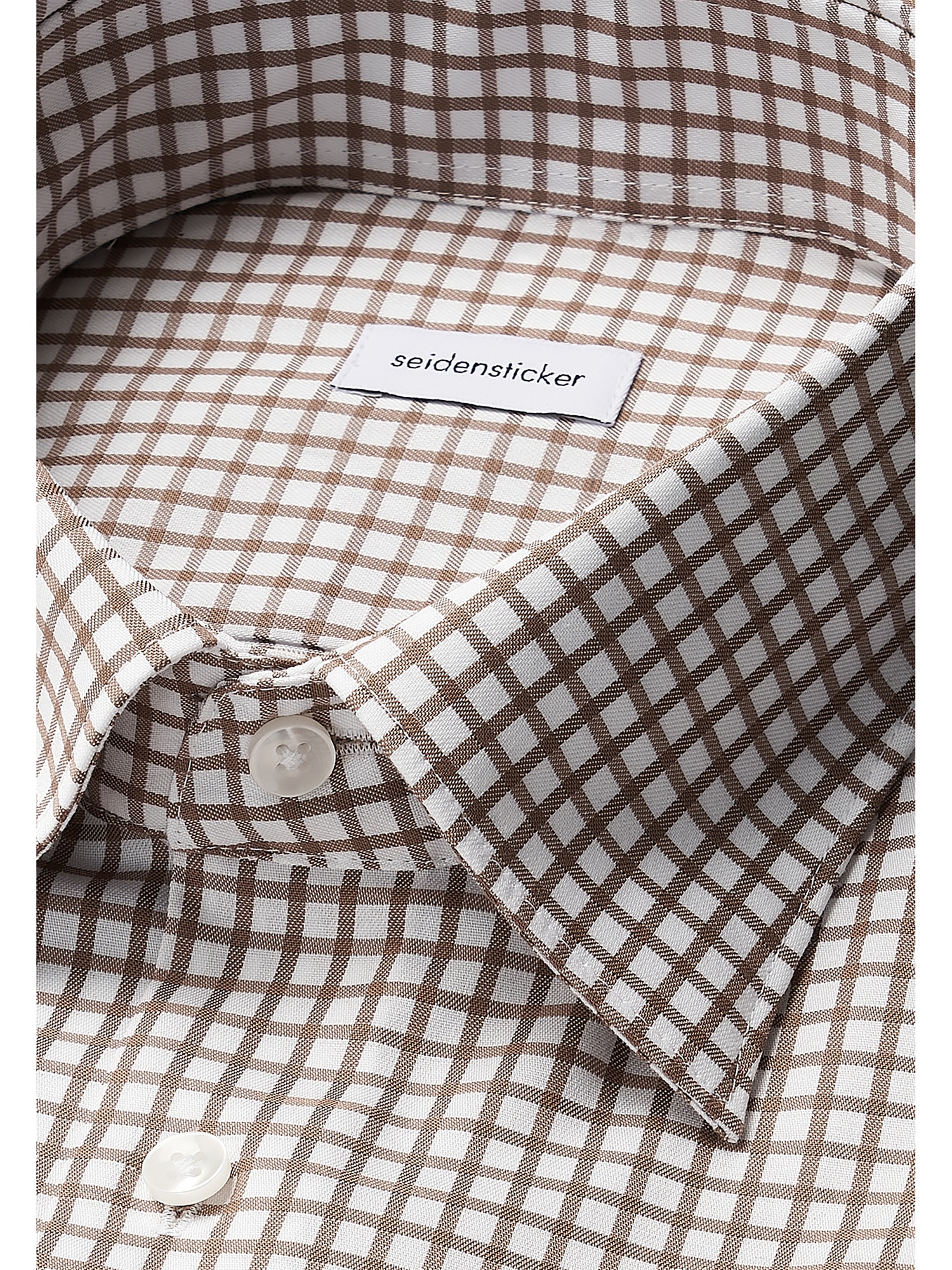 seidensticker Businesshemd »Schwarze Rose« Shaped 1/1 Covered-Button-Down-Kragen Karo