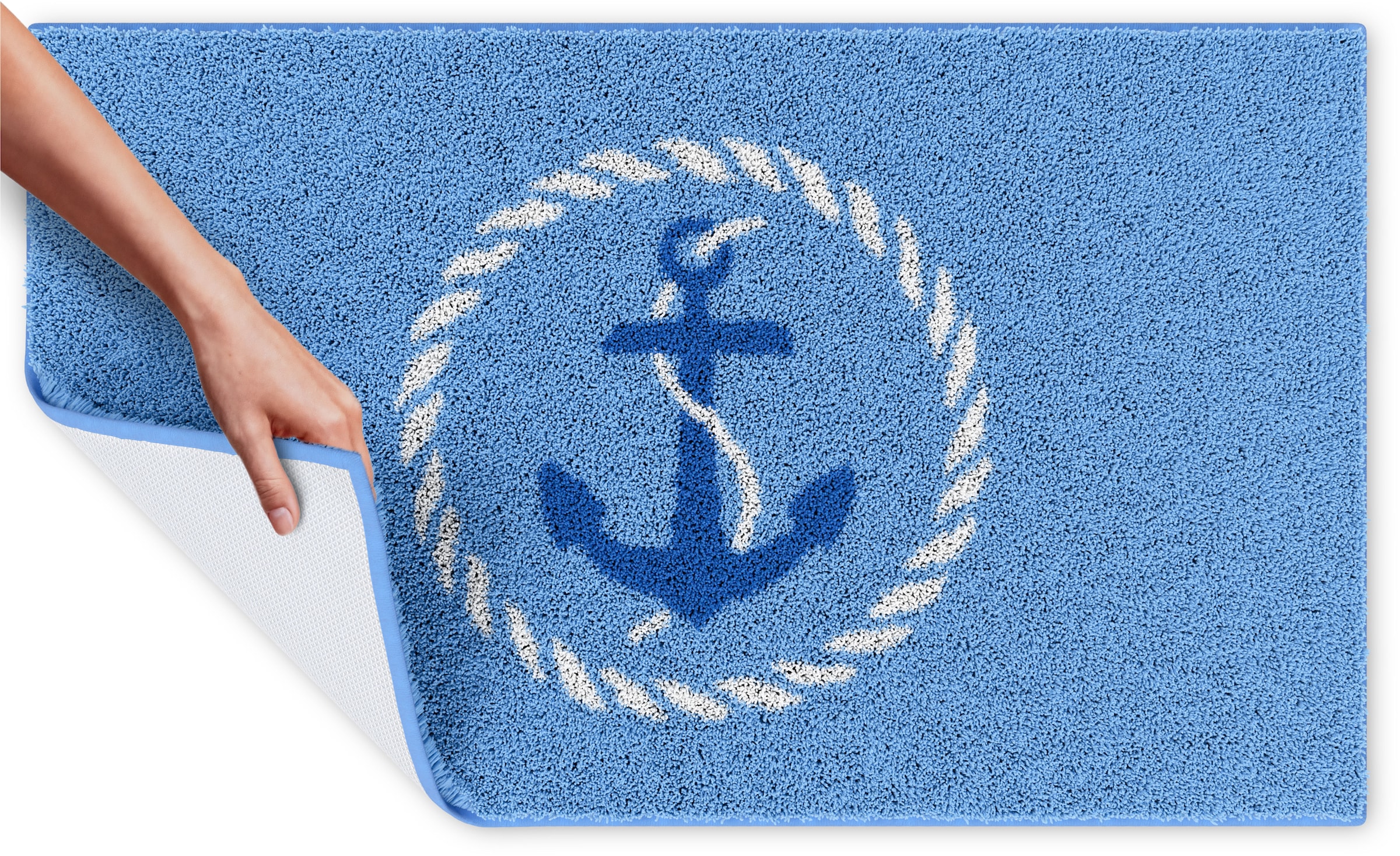 Grund Tapis de bain »Port Louis« Höhe 20 mm Design mit Anker, maritim, Made in Europe
