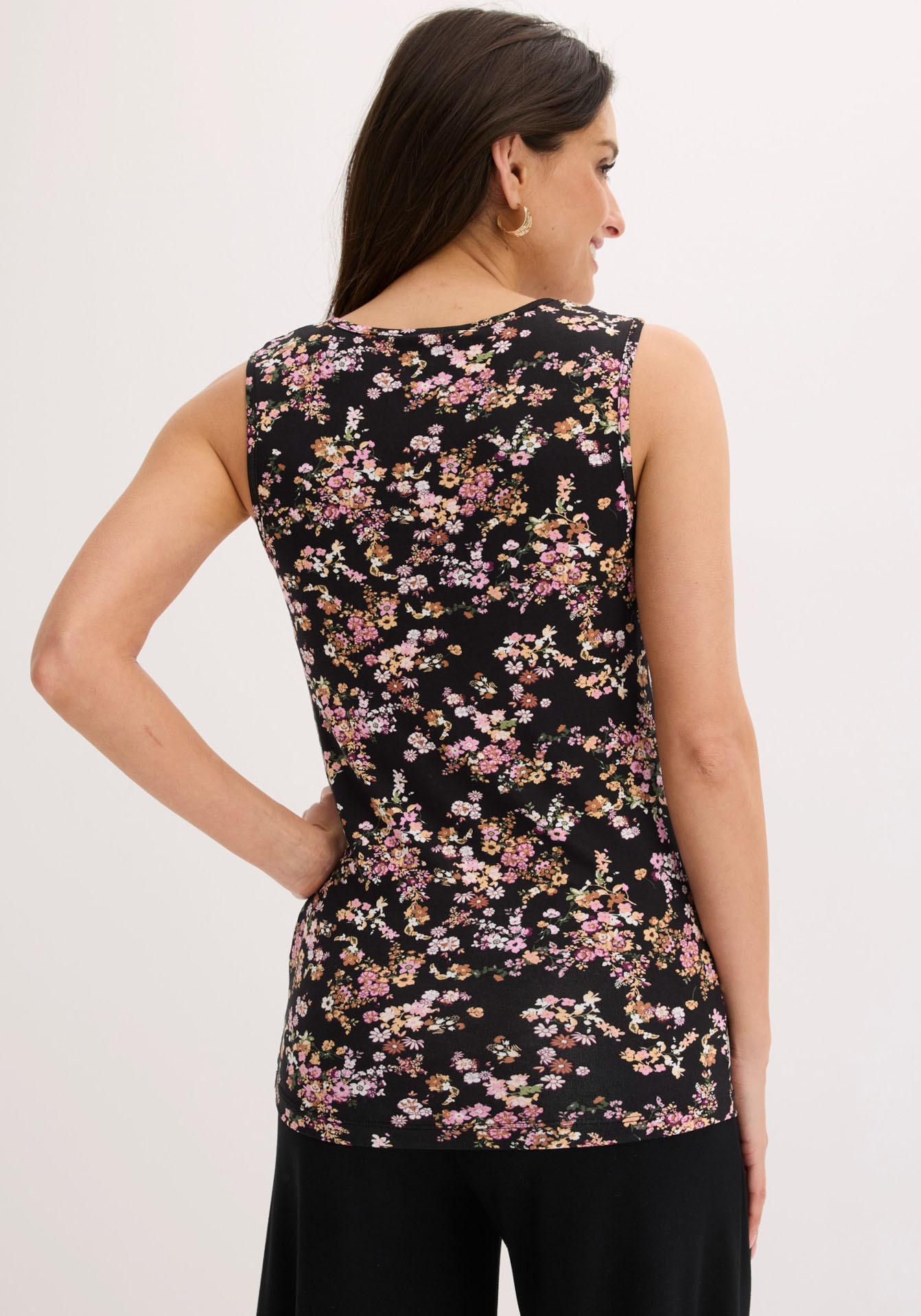 bonprix Shirttop »Top aus Viskose-Mix« ärmellos, figurbetont, feminin, eckiger Ausschnitt mit Deko-Schleife
