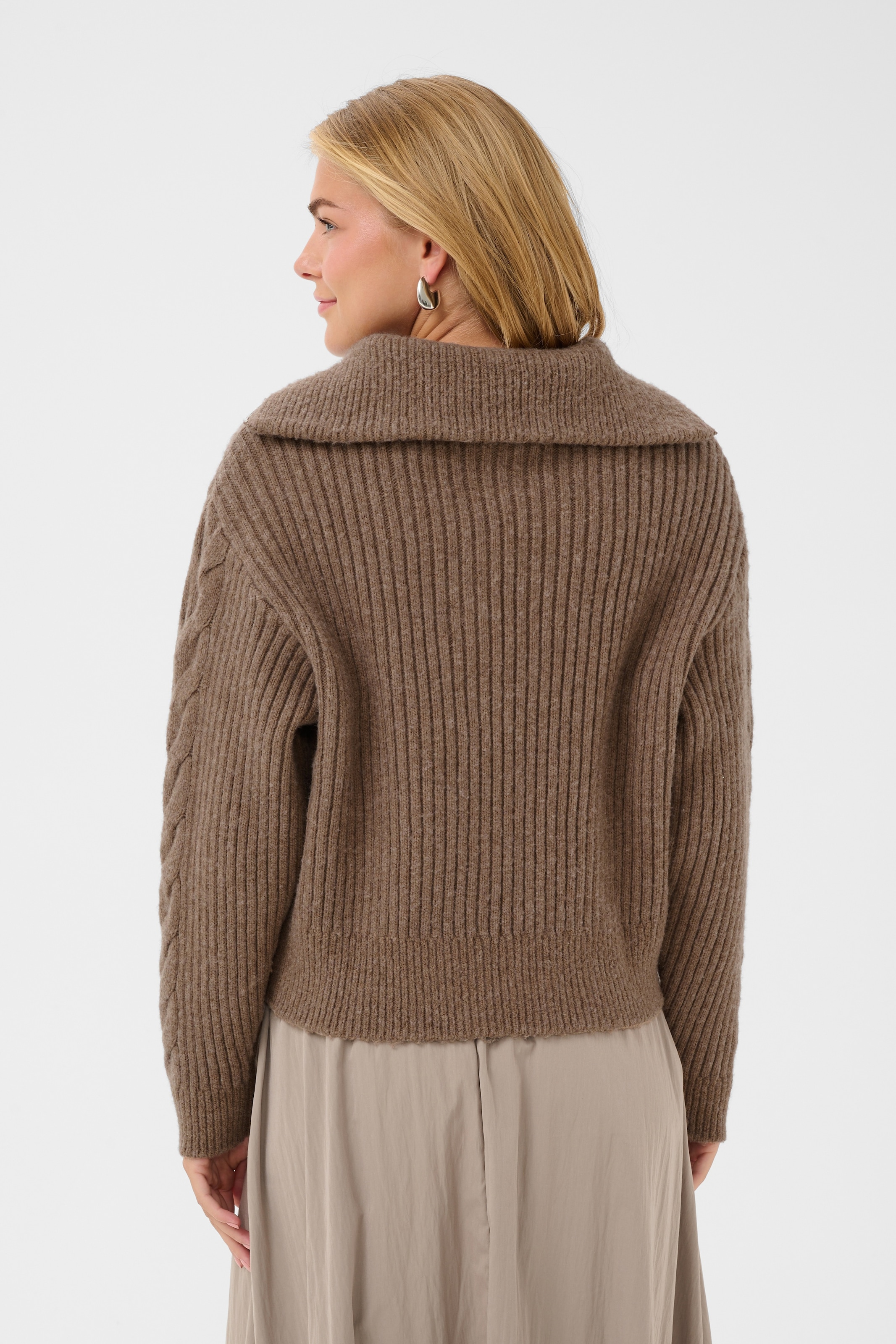 Saint Tropez Troyer »TalmaSZ Pullover« mélange de matériaux, coupe régulière, motif en torsades