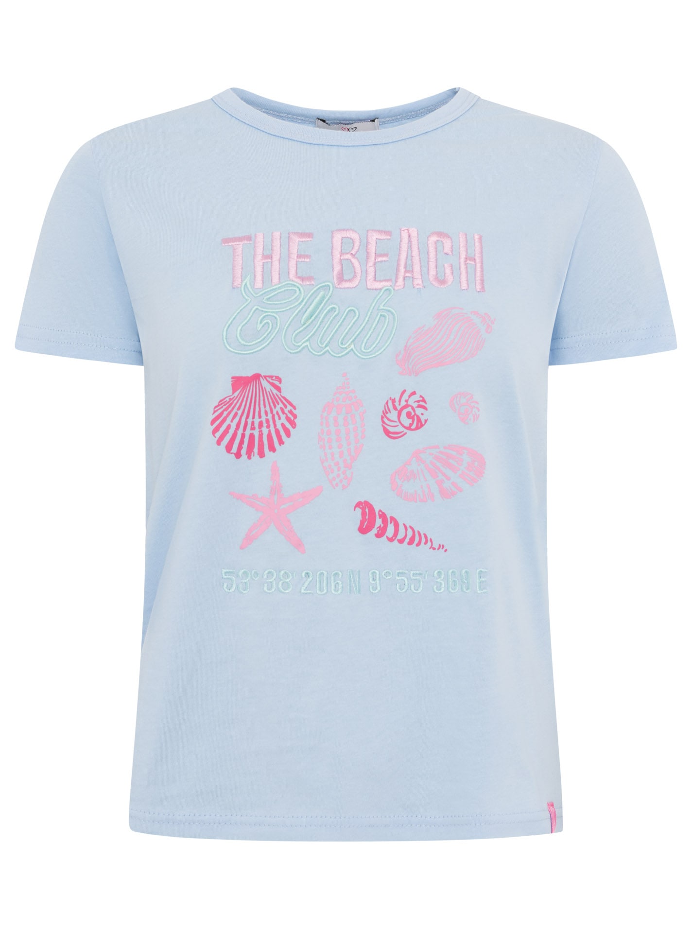 Zwillingsherz T-Shirt »"Beach"« Rundhals, grosses maritimes Motiv mit Stickerei