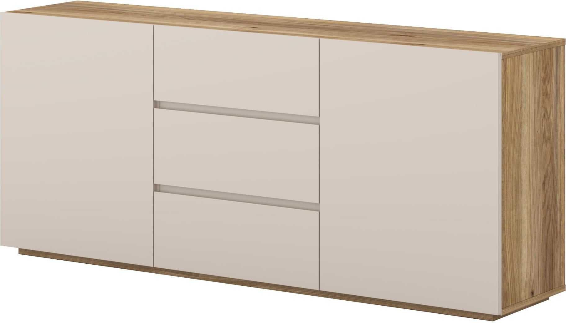 INOSIGN Sideboard »Criss, Breite 150 cm, moderne grifflose Kommode 2Türen/3SK« Schubladenkommode mit viel Stauraum, Einlegeböden verstellbar