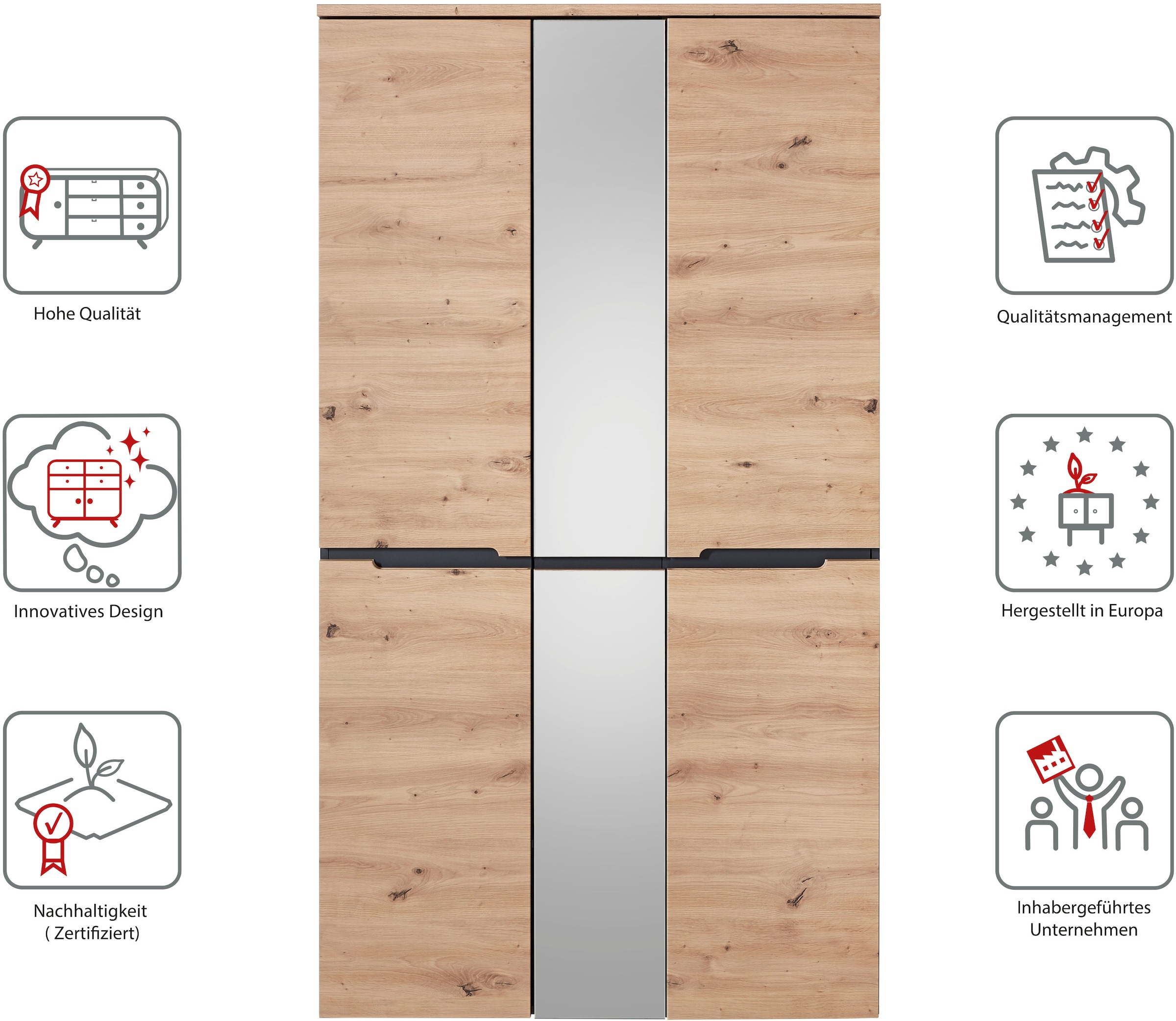 Innostyle Garderobenschrank »MEMPHIS« OTTOs Choice,  Artisan Eiche Optik, viel Stauraum