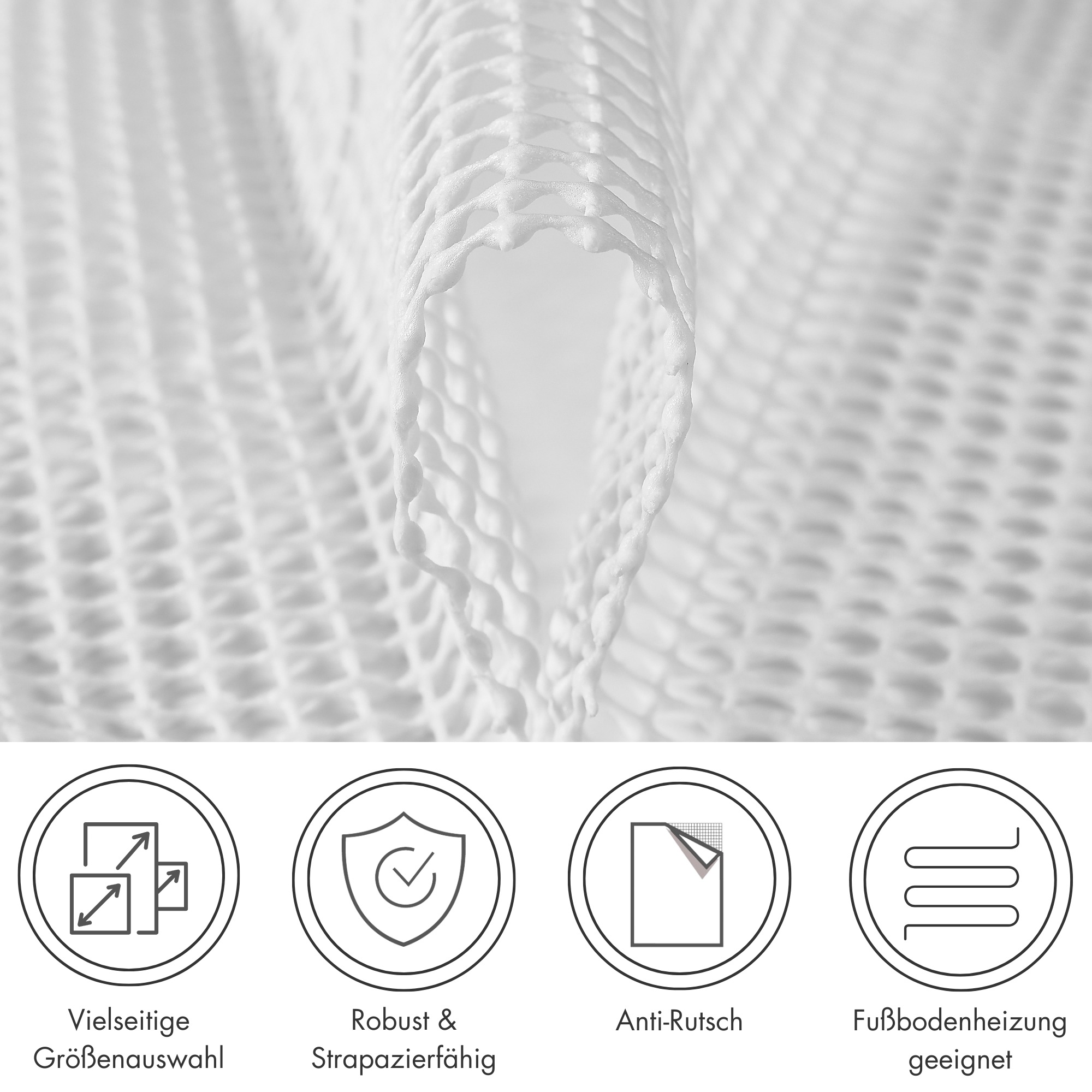 Andiamo Antirutsch Teppichunterlage »Teppich Stopp« Gitter-Rutschunterlage, individuell zuschneidbar, Kundenliebling