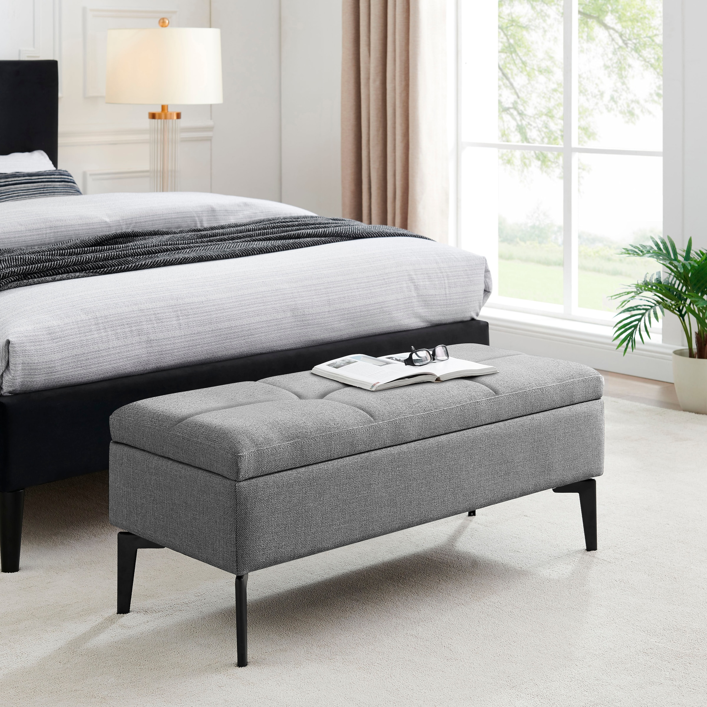 INOSIGN Bettbank »Galina« Sitzfläche gesteppt, mit Strauraum