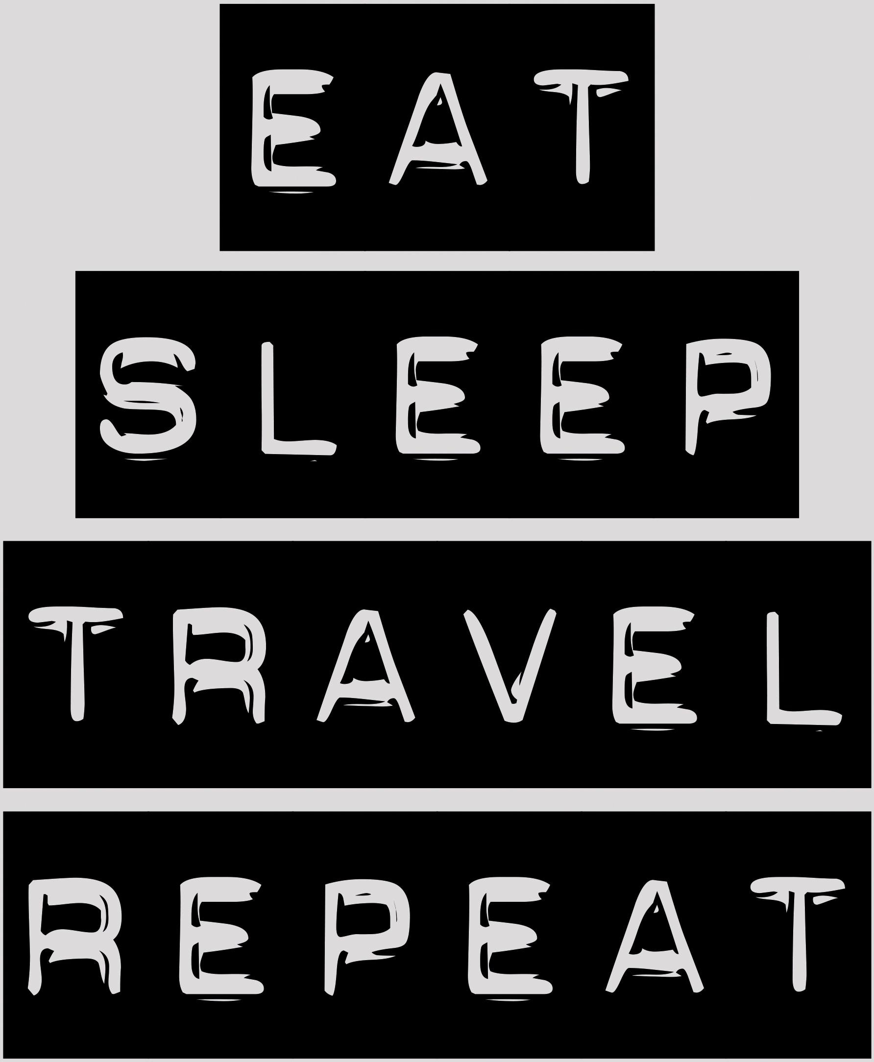 queence Coussin décoratif »»Eat, Sleep, Travel, Repeat«« Kissenhülle ohne Füllung, 1 Stück