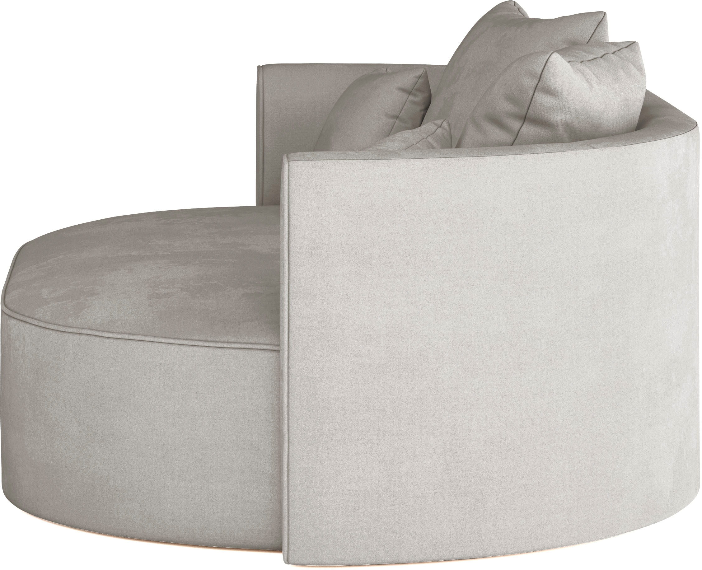LeGer Home by Lena Gercke 2,5-Sitzer »ISALIE, rundes Loungesofa, mit Kissen, perfekt gepolstert« moderne Stoffe, mit 4 Zierkissen, extra grosse Sitzfläche
