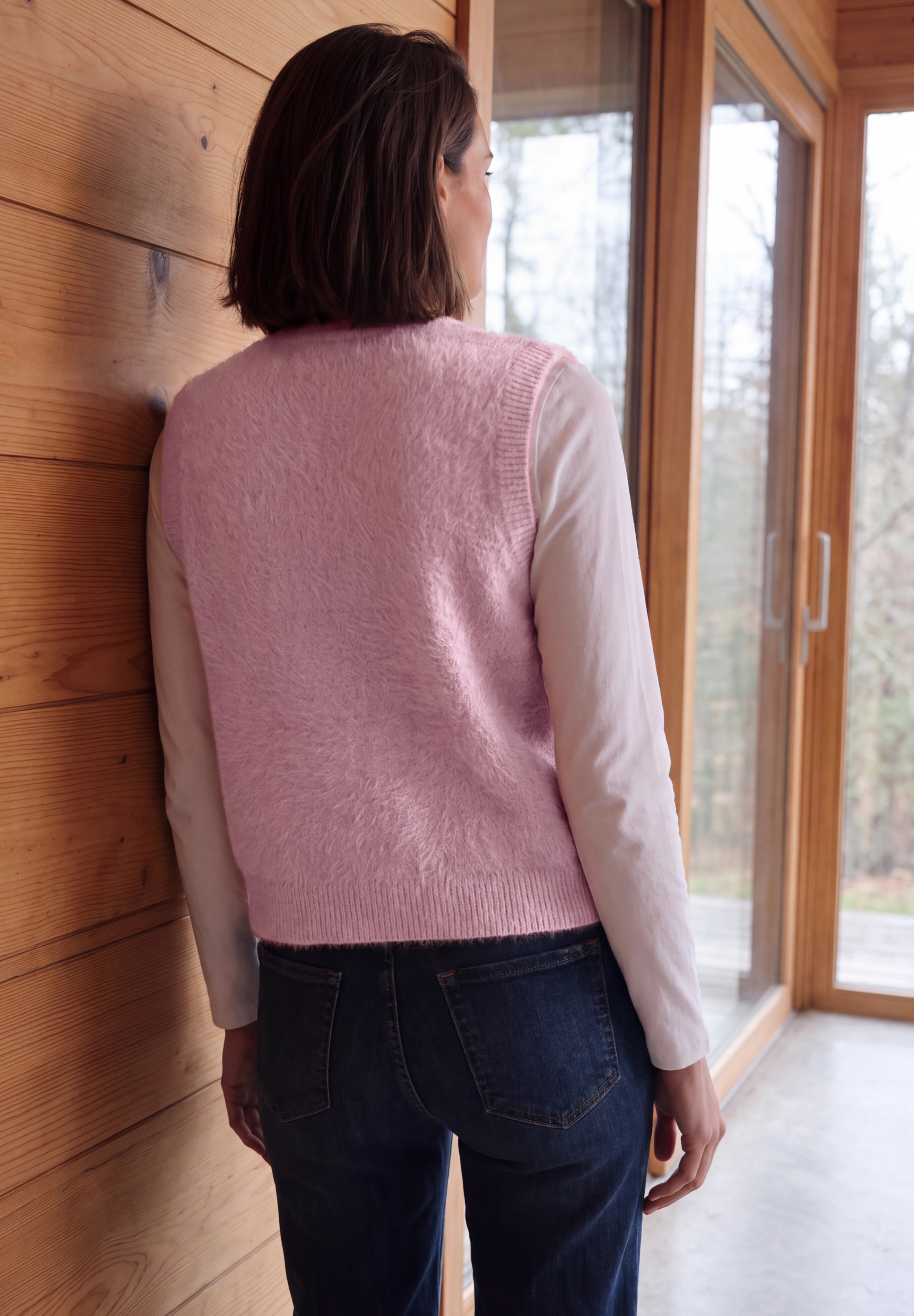 Cecil Gilet tricoté gilet matelassé ouvert uni