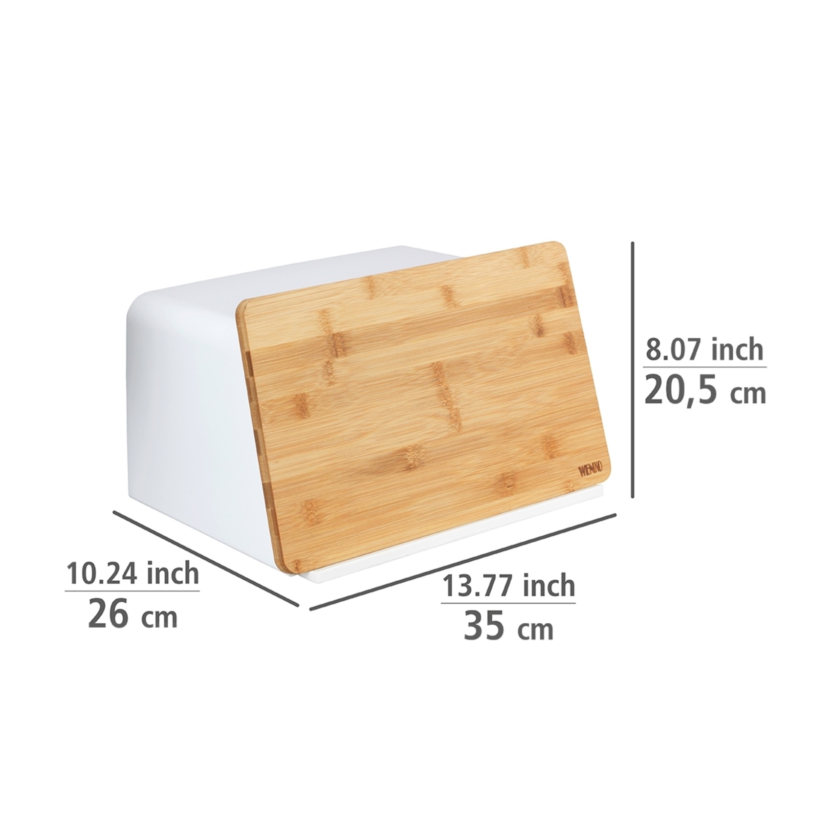 WENKO Boîte à pain »Modell Kubo« Boîte à pain moderne avec planche à découper intégrée comme couvercle