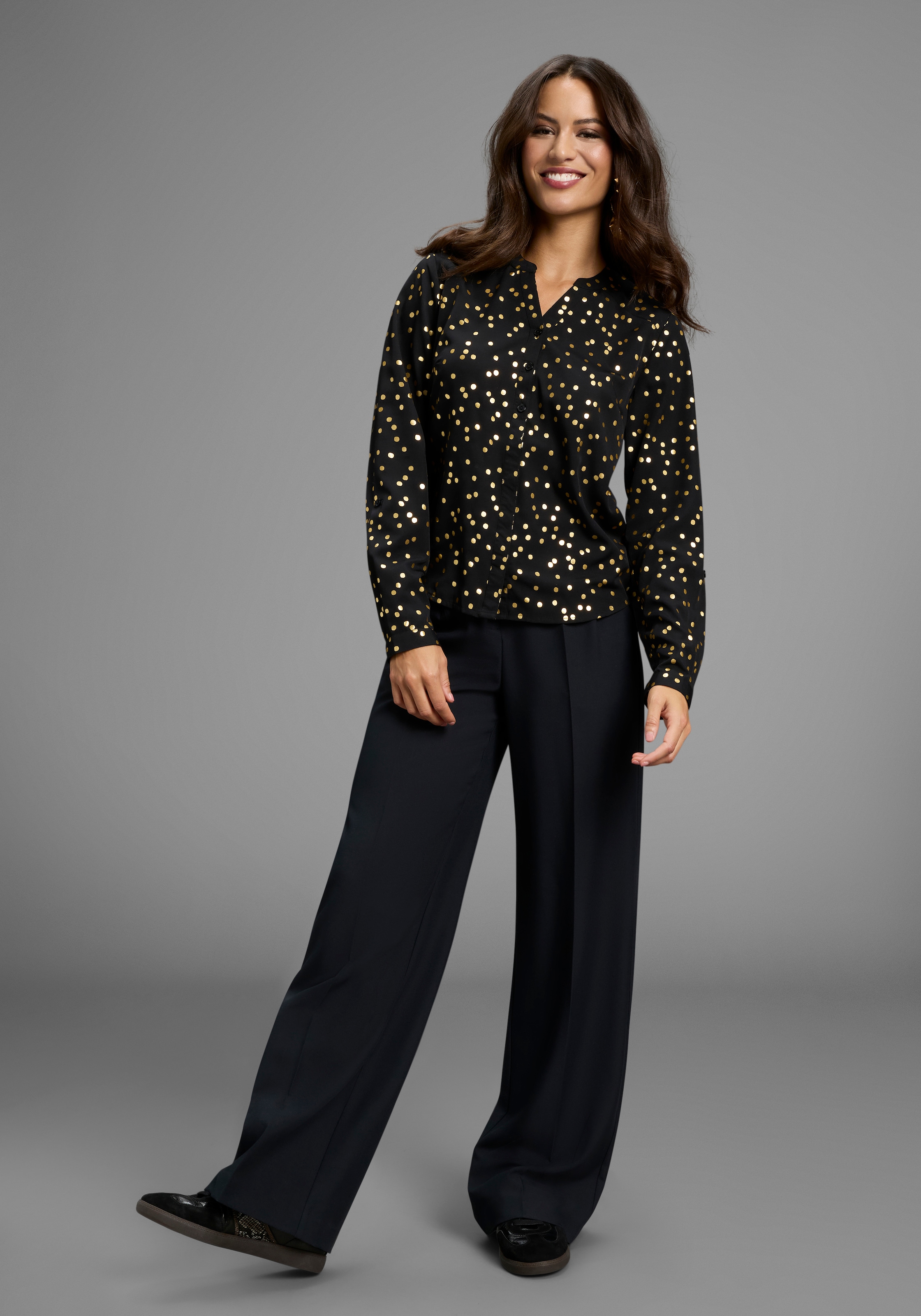 Laura Scott Langarmbluse mit Glitzerdruck