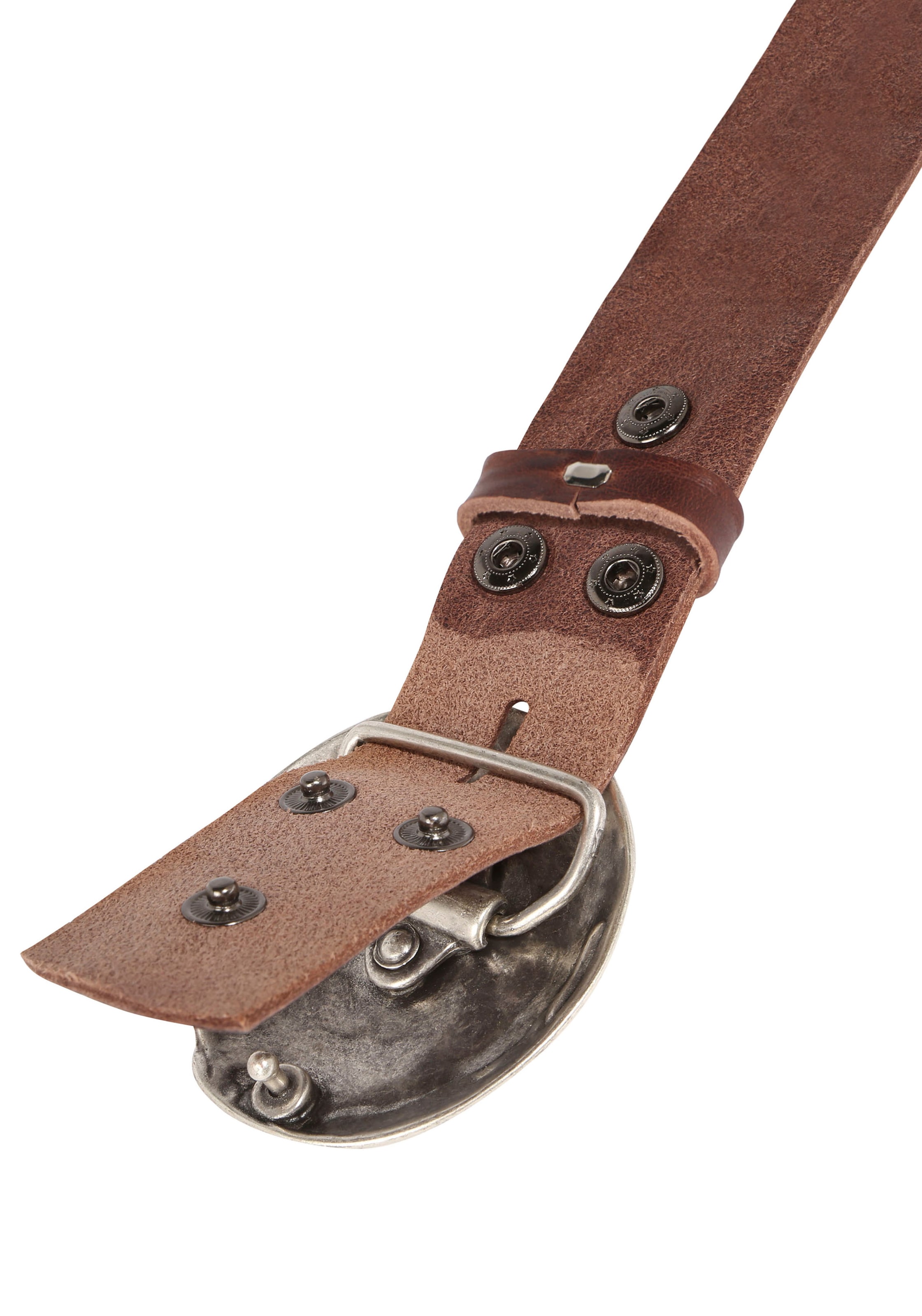 Rettungsring Gürtel Ledergürtel mit austauschbarer Schliesse »Muschel Rund Silber«