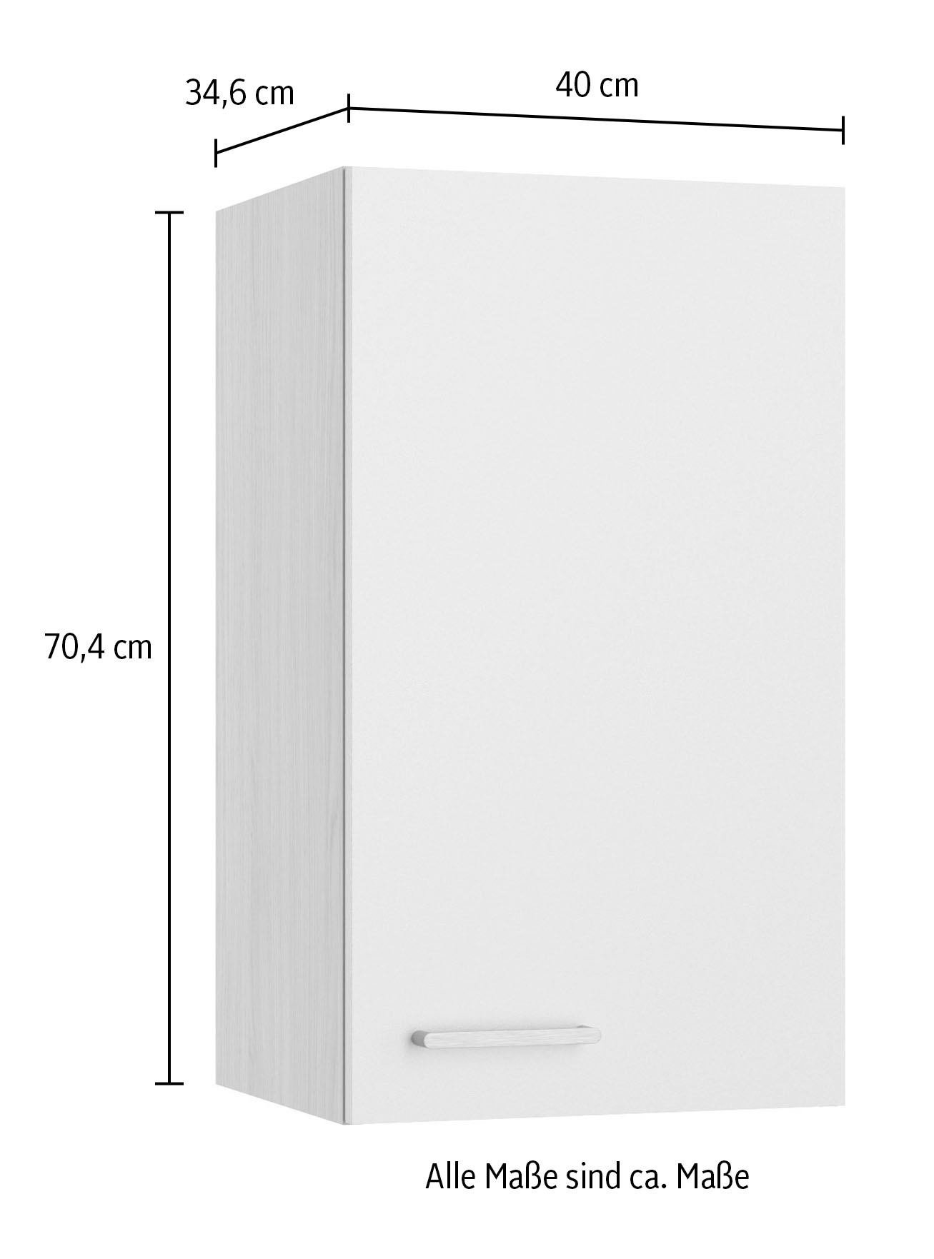 KOCHSTATION Hängeschrank »KS-Lucy« Breite 40 cm, mit 1 Tür, 2 Einlegeböden, Soft-Close