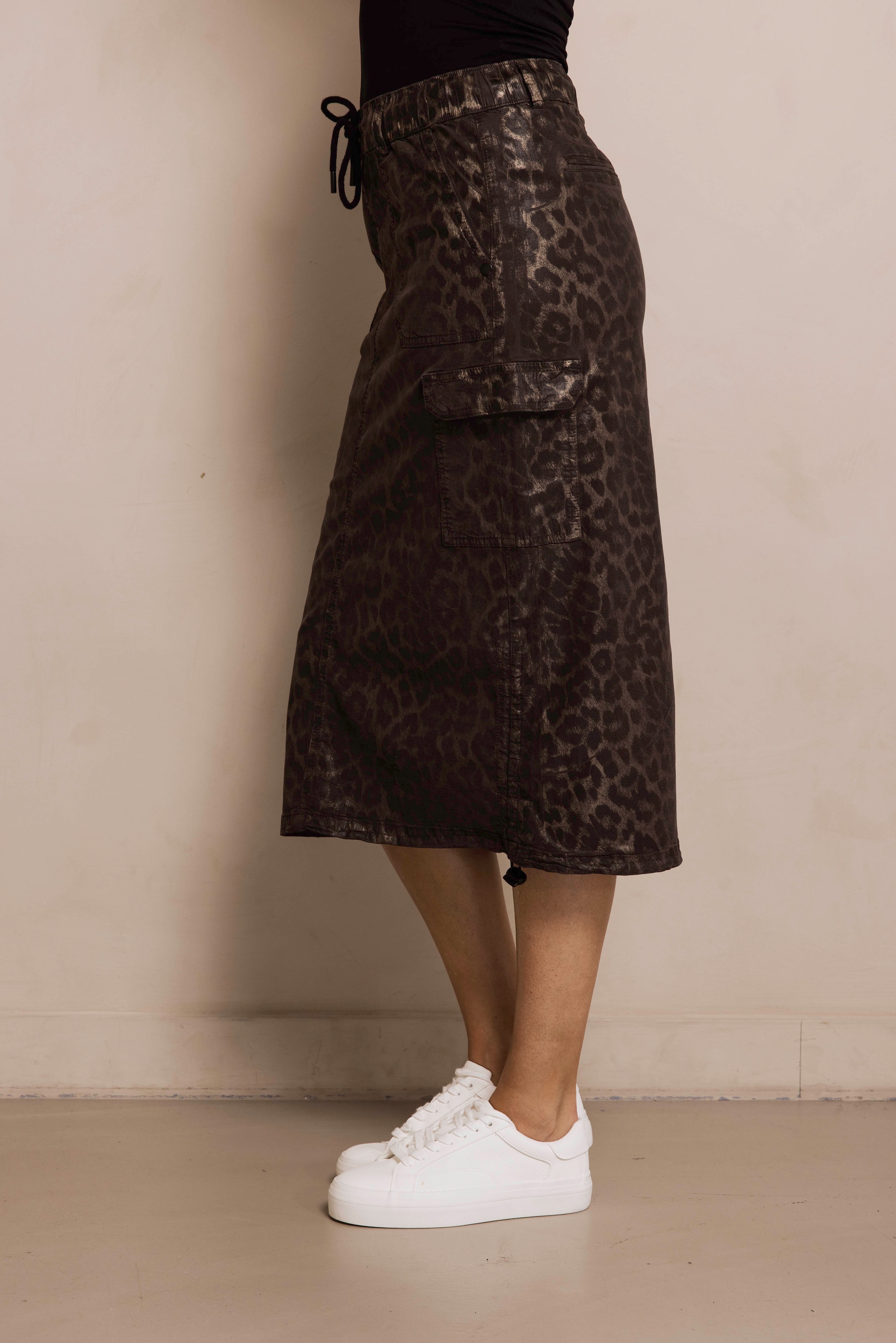 Zhrill Midirock »ZHJIL« im Leo-Look und mit Cargo-Taschen