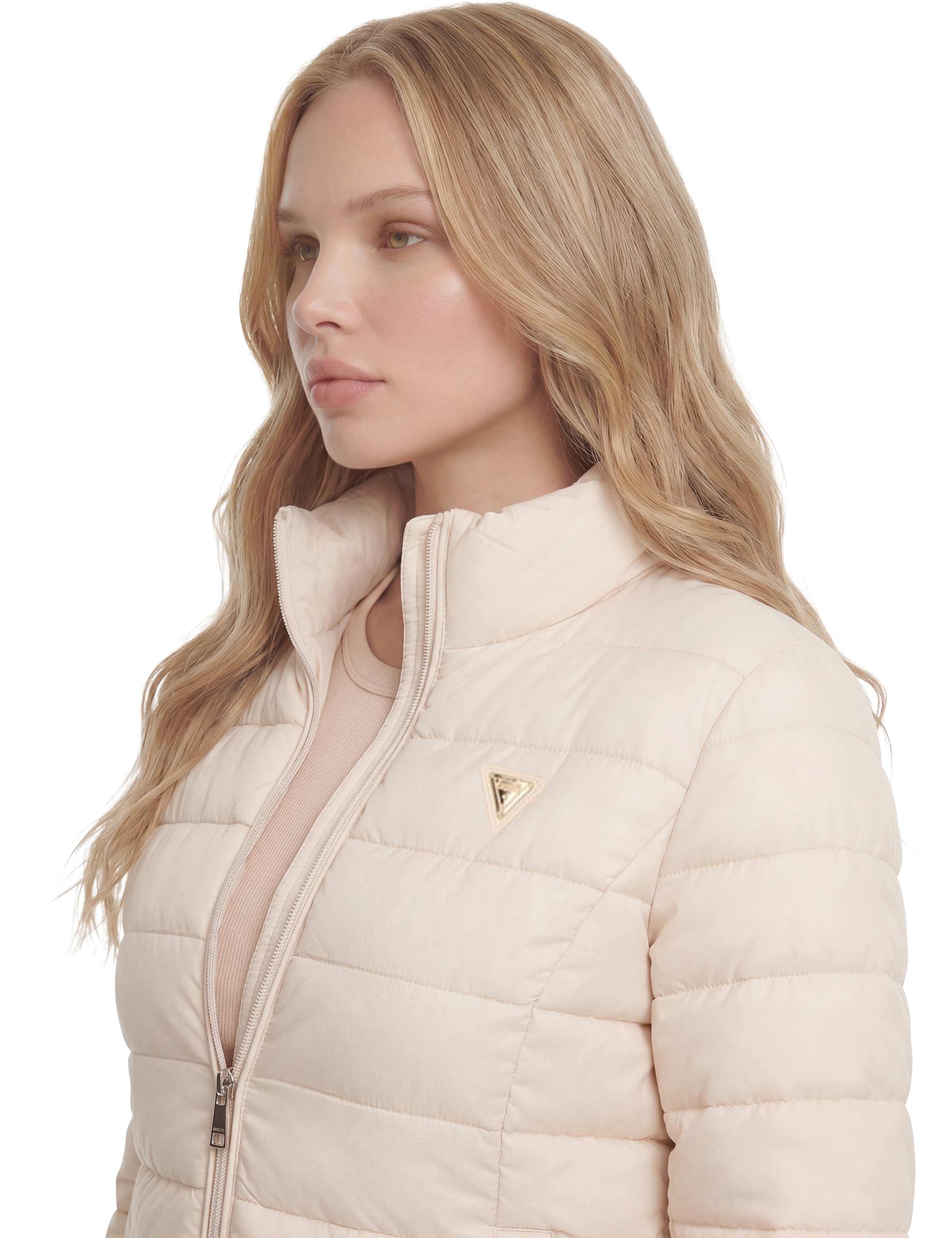 Guess Veste matelassée »SOLID HEAVY DIANN PUFFER JACKE« avec capuche mit Stehkragen, gefüttert