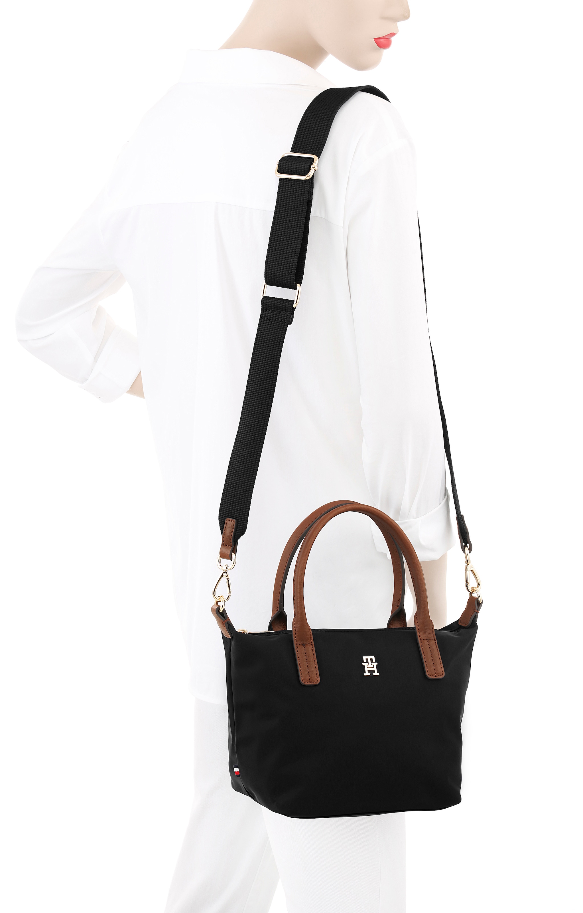 Tommy Hilfiger Sac de transport »POPETTE MINI TOTE« Damen Umhängetasche, Minibag mit abnehmbarem Umhängeriemen