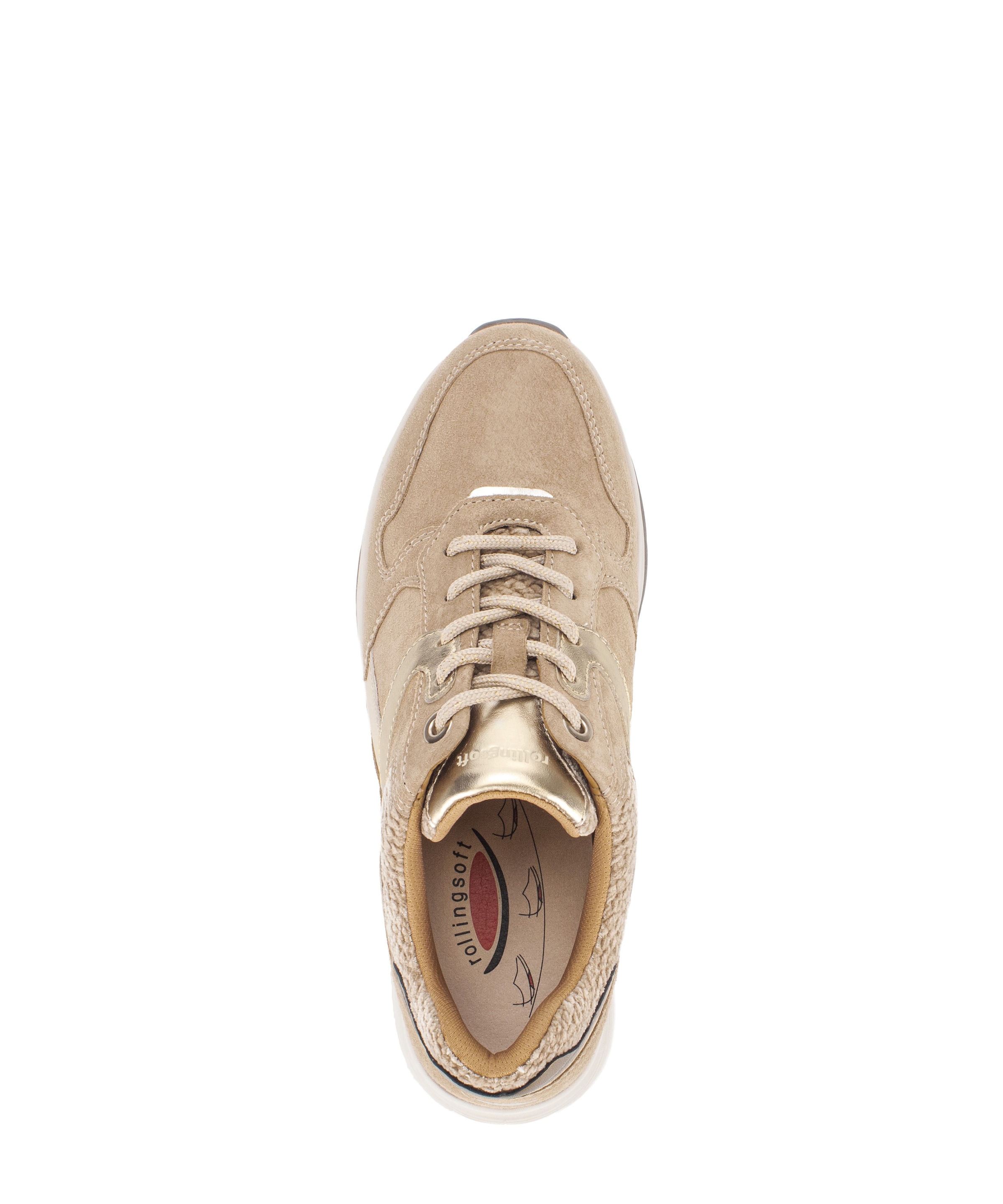 rollingsoft Baskets compensées  chaussure de loisir, chaussure basse, lacets avec empiècements contrastés