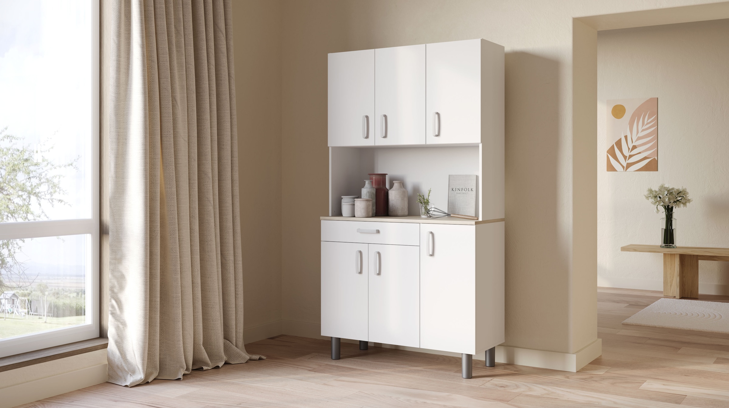 Demeyere GROUP Küchenbuffet »Garlic« KUECHENBUFFET 6 TUERIG/1 SCHUBLADEN, ohne Elektrogeräte