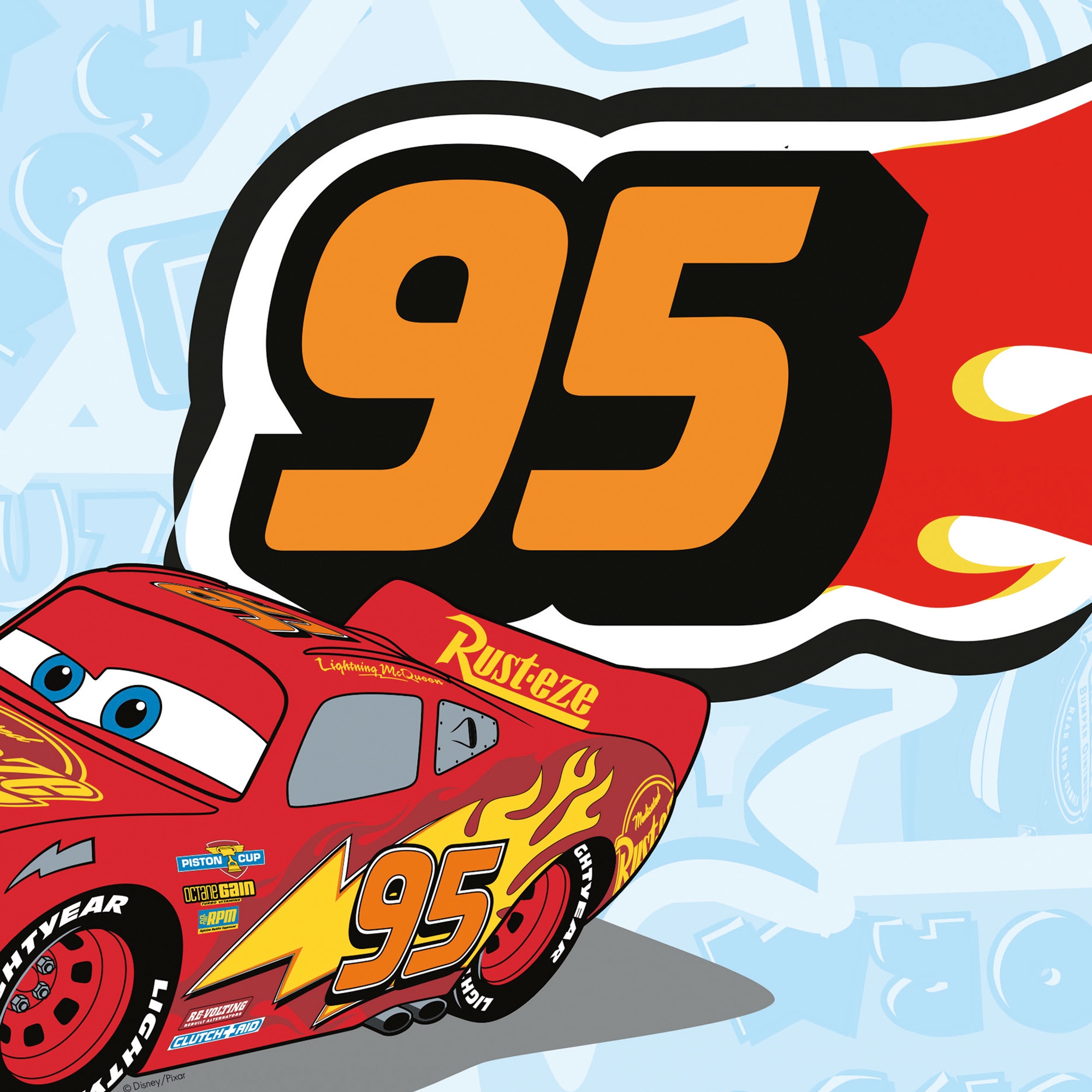 Komar Papier peint intissé »Cars Let's Race« imprimé lisse rouleau de 53 x 1005 cm