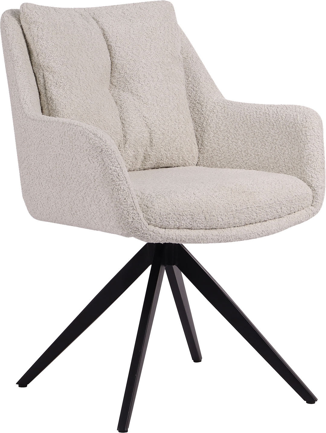 SIT Armlehnstuhl »Bordeaux Bouclé Stoff mit 360° Drehfunktion & Metallgestel« () Flexible Drehfunktion & Öko-Tex Bouclé-Bezug für Komfort