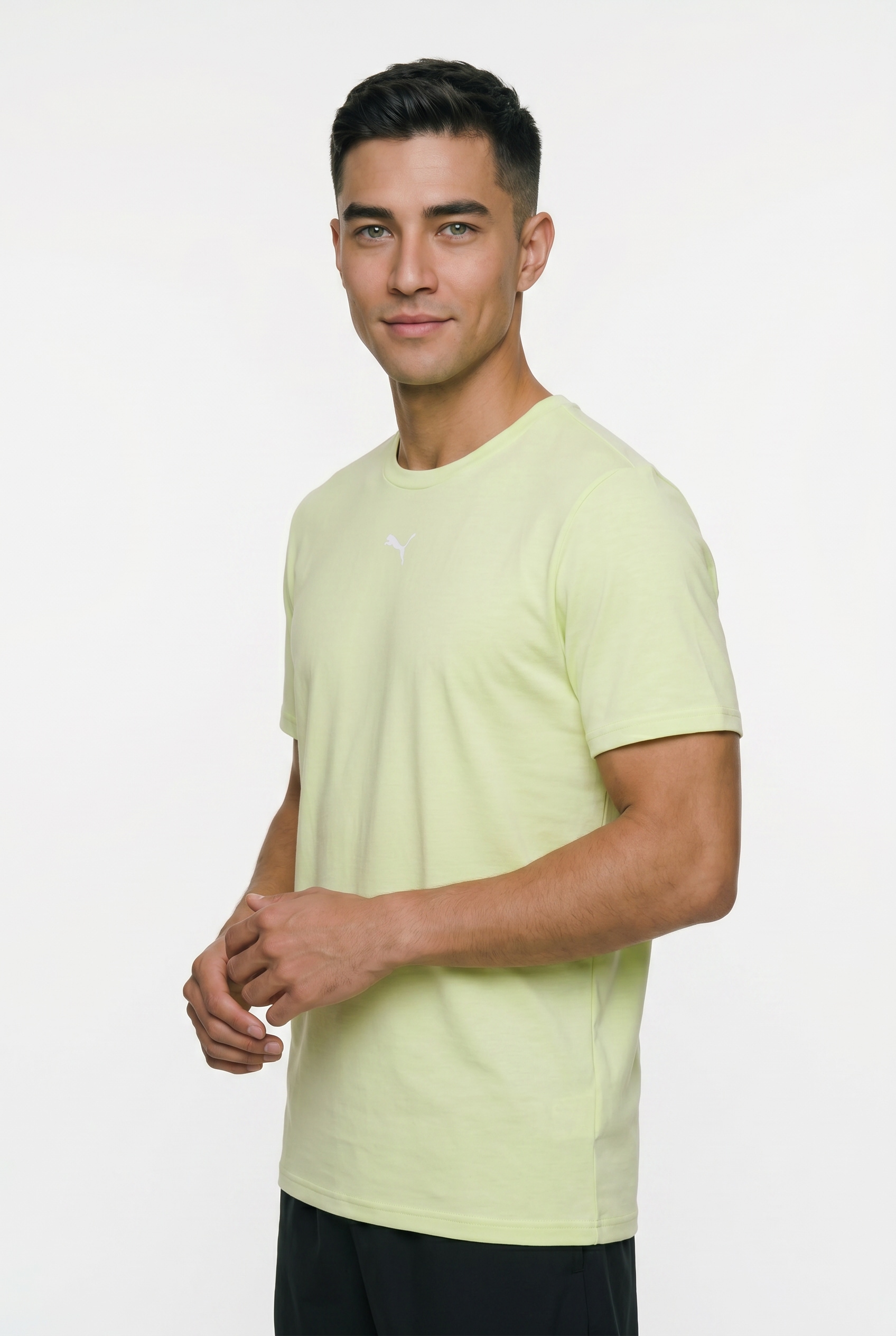 PUMA Trainingsshirt »M TAD ESSENTIALS HEATHER CAT TEE (CF SMALL CAT)« Basic-T-Shirt, Kurzarm, für Sportmode