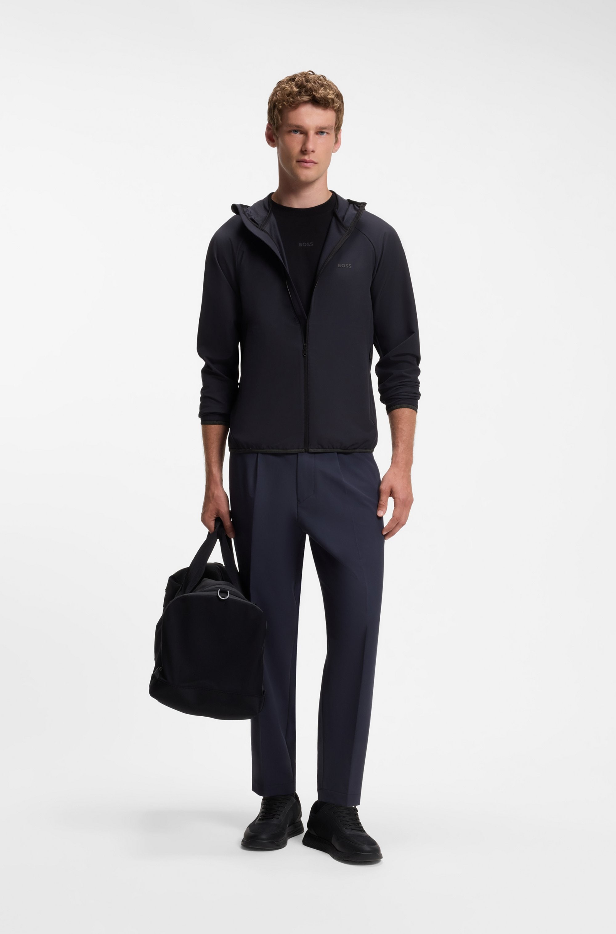 BOSS GREEN Veste fonctionnelle »L Commuter« avec capuche veste fonctionnelle déperlante avec étiquette caoutchoutée, stretch 4 directions