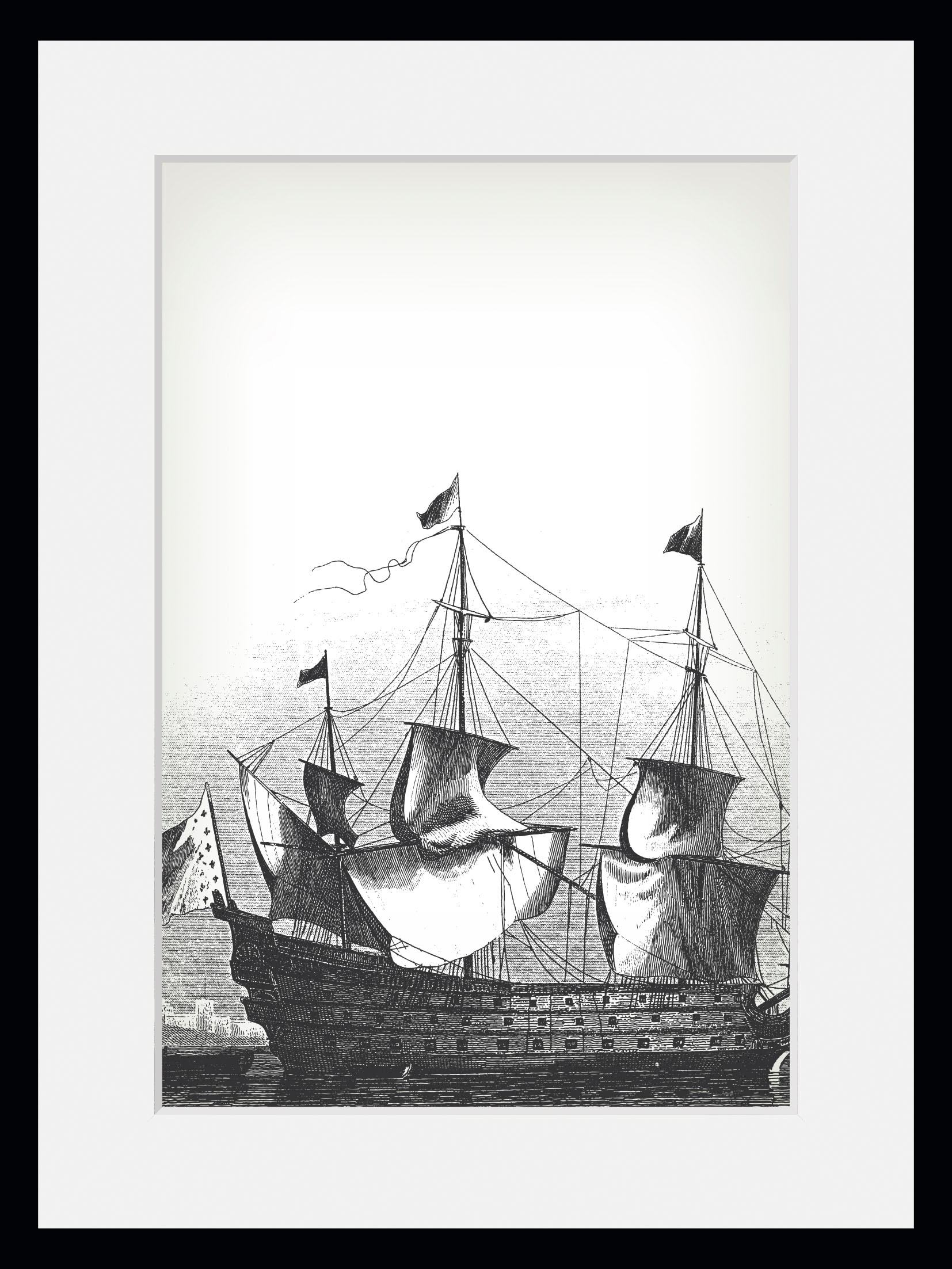 queence Bild »Charles« Schiffe | Schwarz-Weiss | historische Ereignisse 1 Stk. tlg. HD Premium Poster-Druck inkl. Holzrahmen