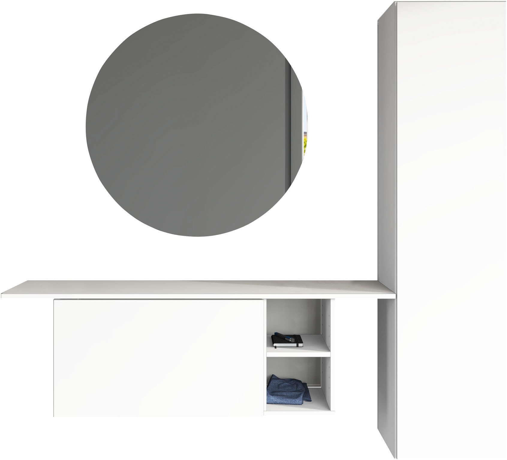 borchardt Möbel Ensemble de vestiaires »Toledo, moderne Garderobe mit Spiegel, Schminktisch mit Regalfächern« Ensemble complet, 
