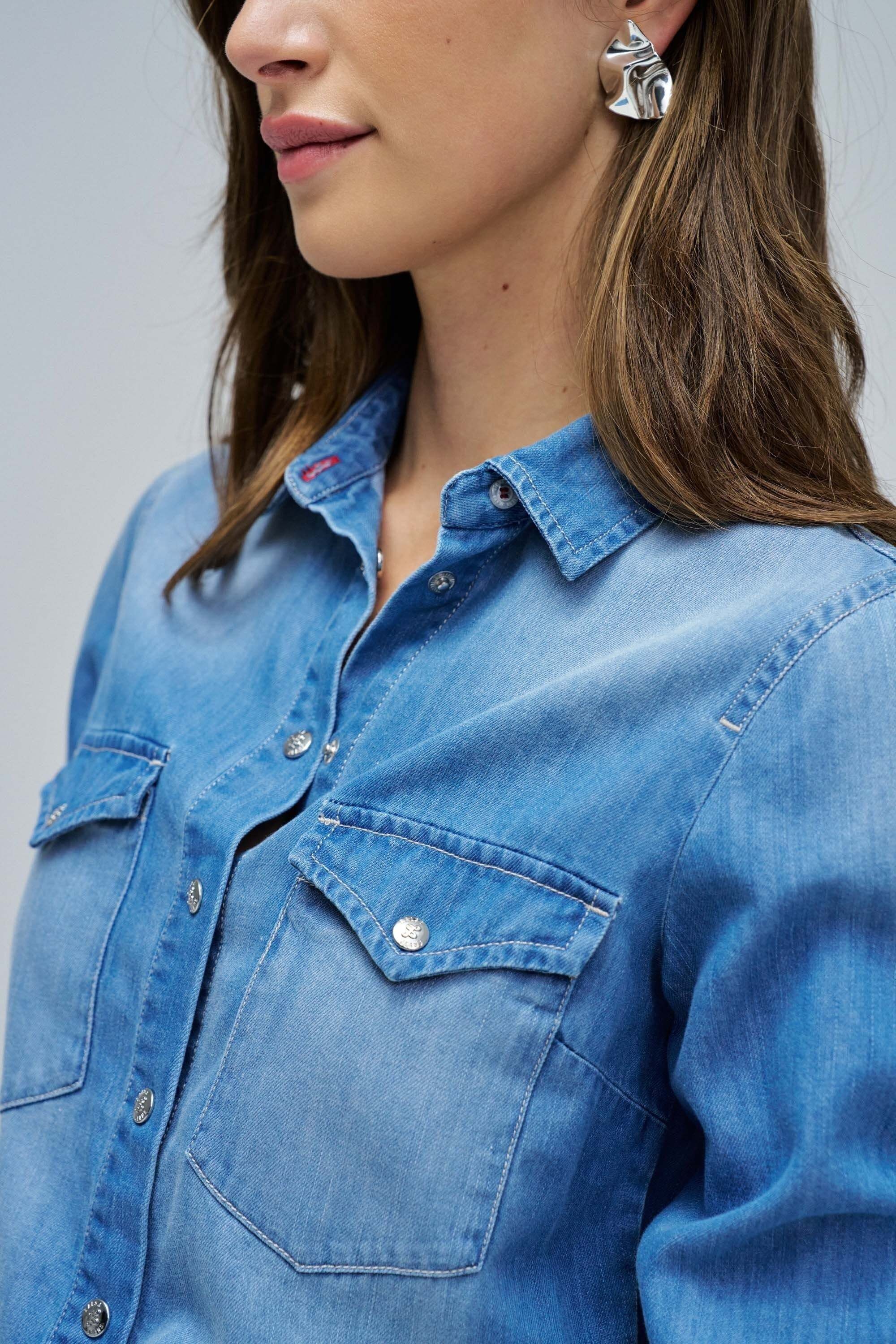 Salsa Jeansbluse »Salsa Jeans Jeanshemd Denim Shirt W/ Front Pockets«