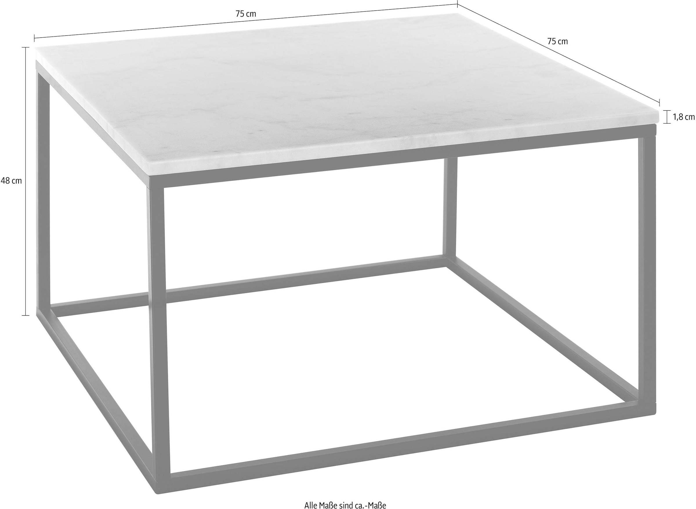 SIT Couchtisch »Wien aus Marmor mit Metallgestell – quadratisches Design« Echter Marmor mit gerader Kante & stabilem Metallgestell