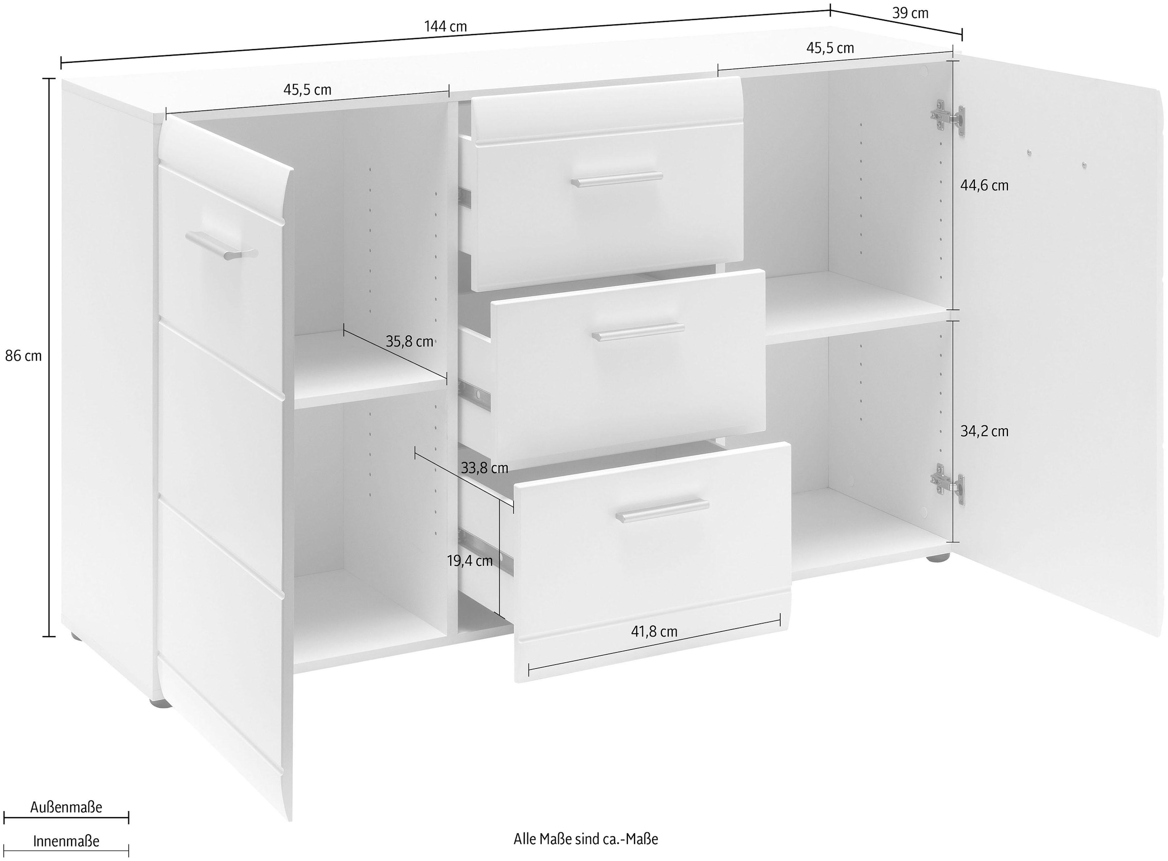 GERMANIA Sideboard »GW-Adana Sideboard« Fronten mit Rillenfräsung