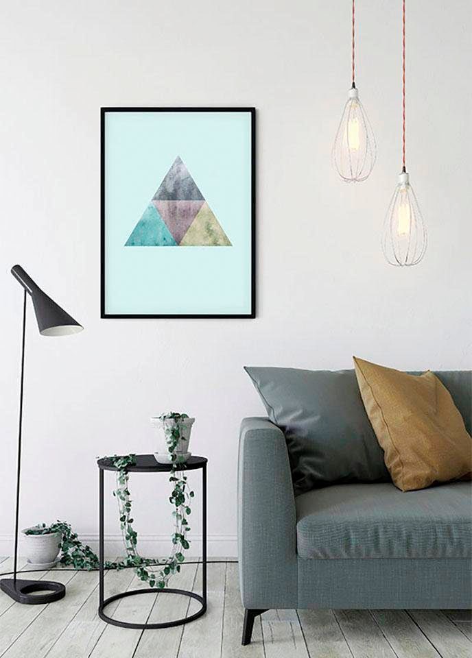 Komar Bild »Triangles Top Blue« Formen | Kunst 1 Stk. tlg. Wandbild zur Dekoration - ohne Rahmen