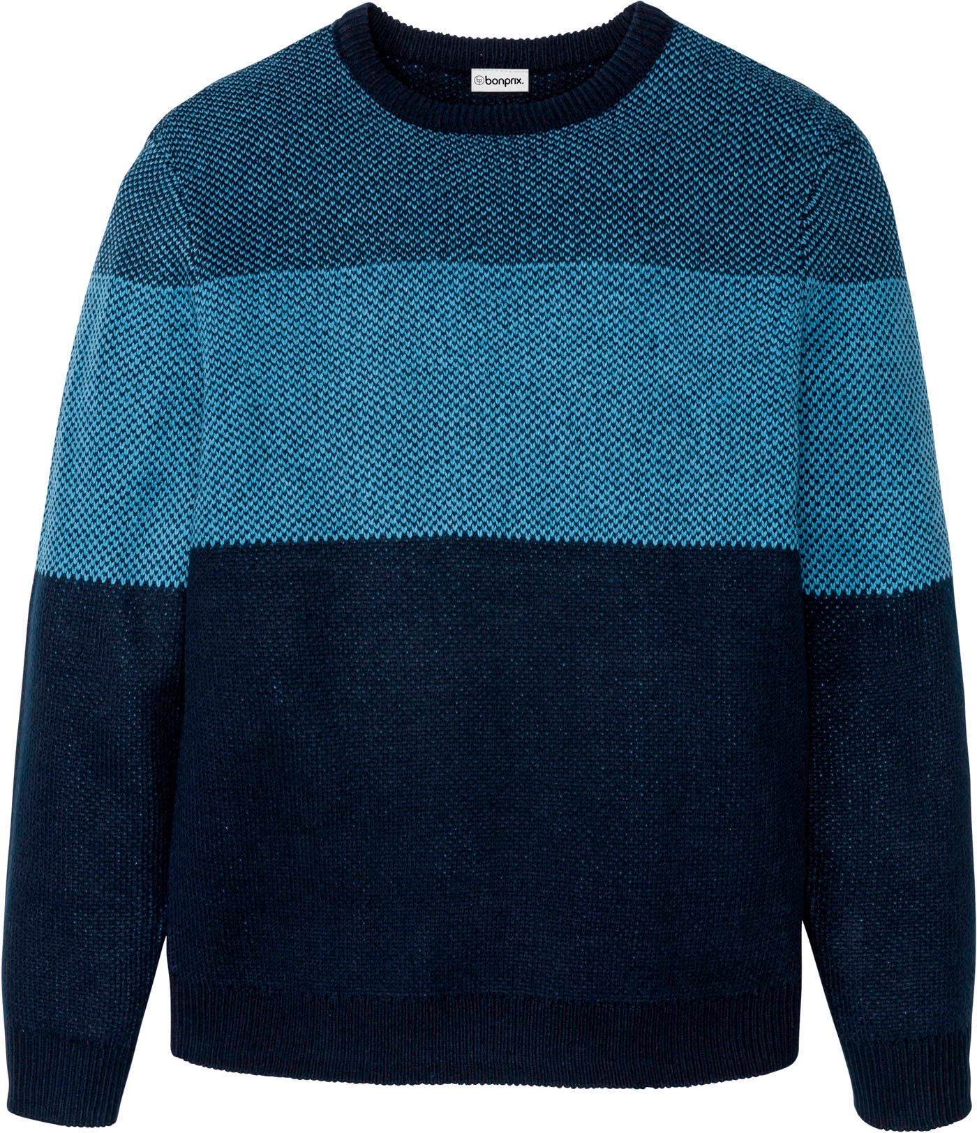 bonprix Pull en tricot aus Polyacryl, Regular Fit, mit Colorblocking-Optik
