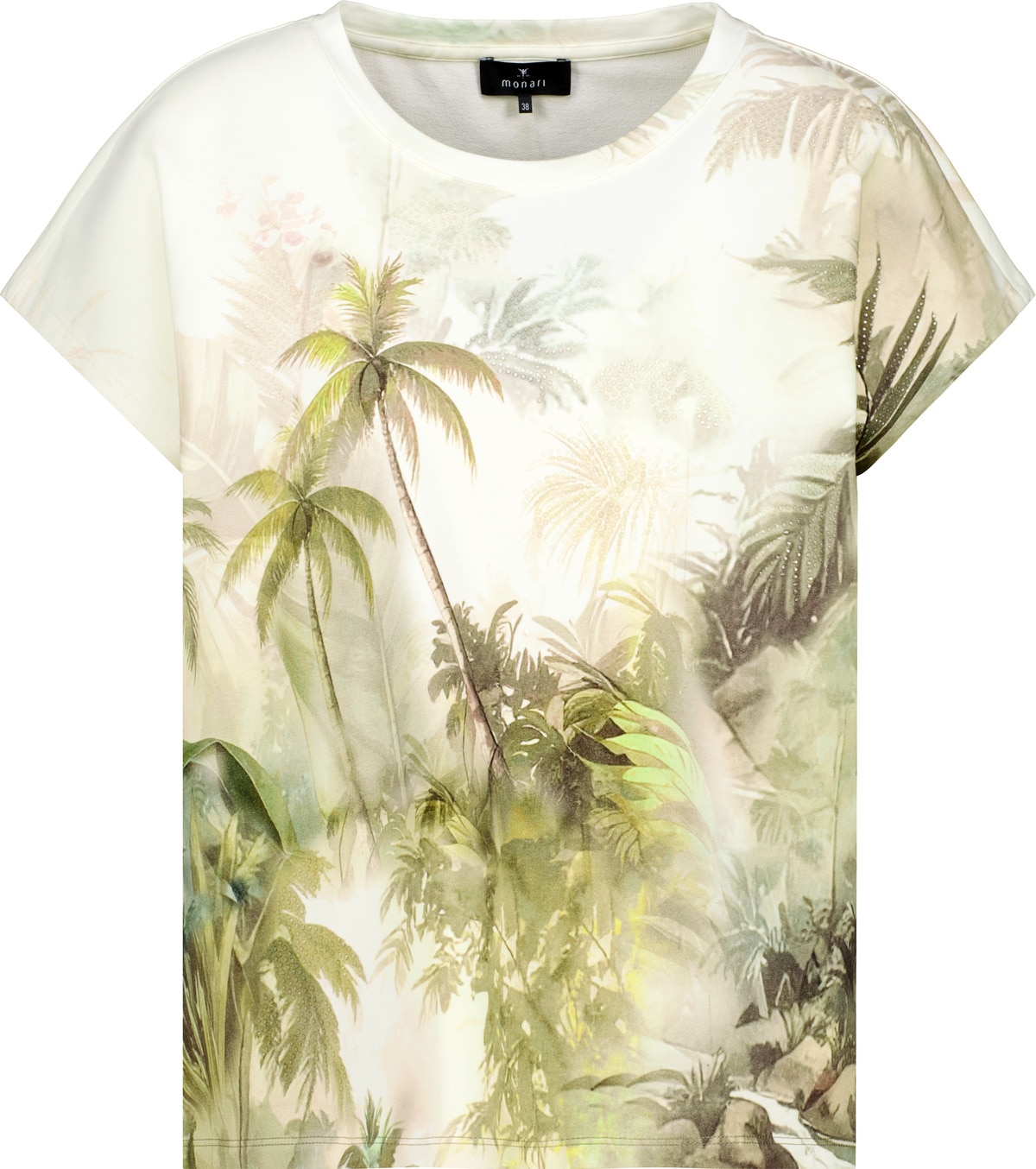 Monari T-shirt »Shirt Tropical Allover« Regular fit mit tropischem Print