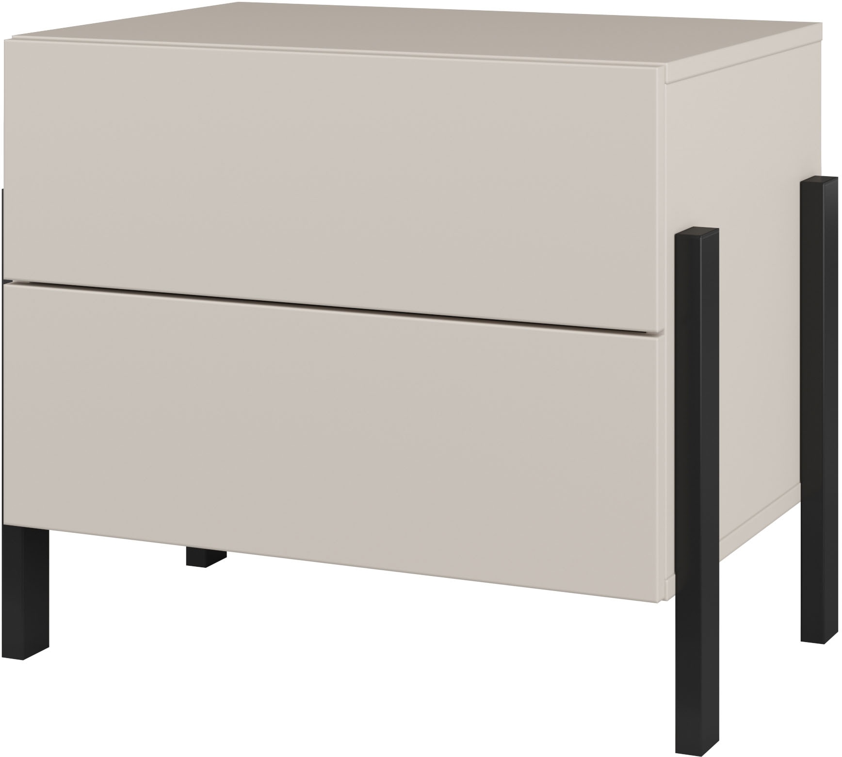 Home affaire Table de nuit »Jukon, Breite 59 cm, moderne Kommode mit zwei Schubladen« Nako mit zwei Schubladen, push to open Funktion