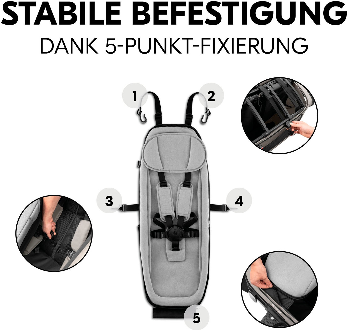Hauck Fahrradkinderanhänger »Baby Lounger  2 Grey« mit Beindecke