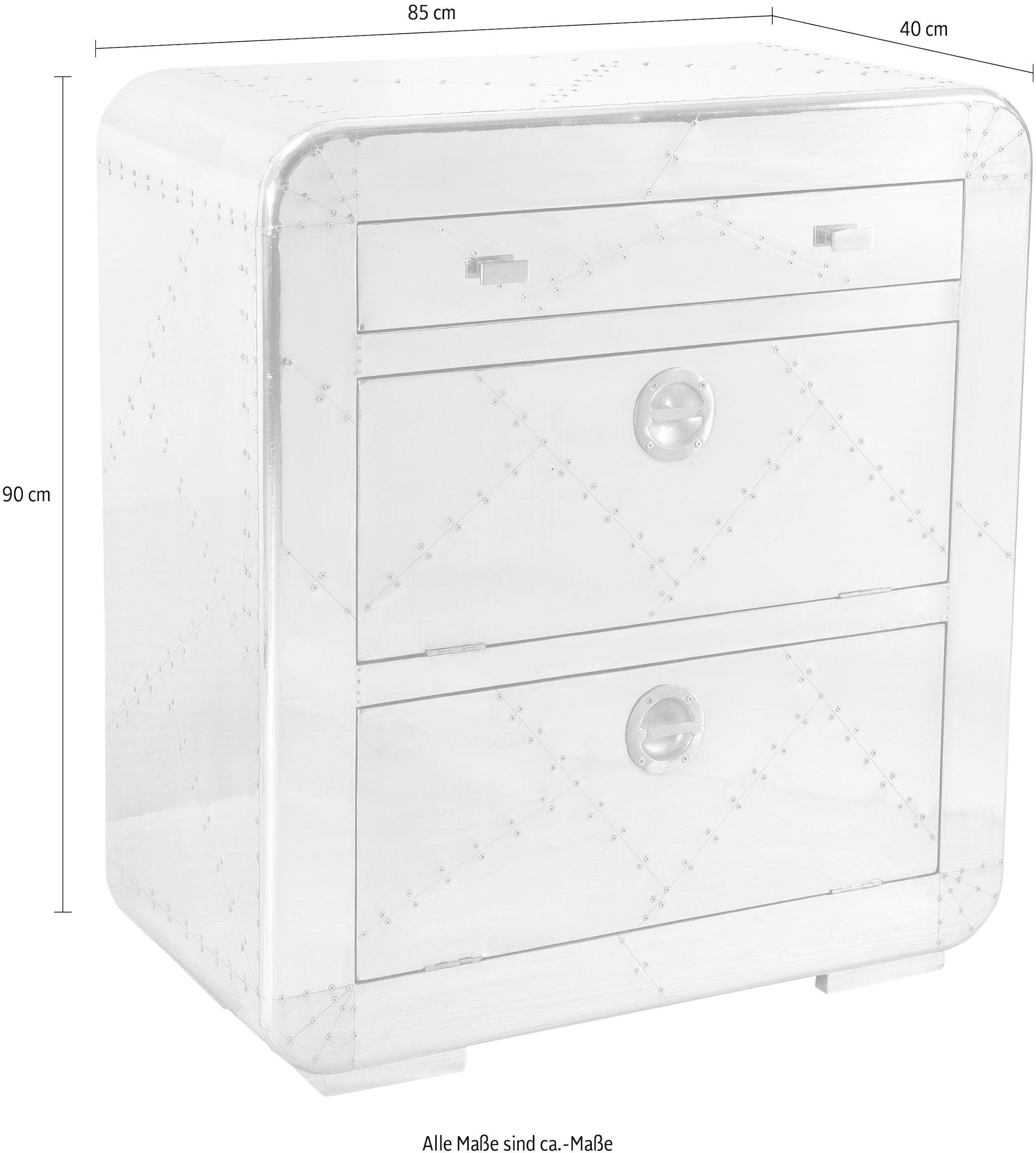 SIT Armoire à chaussures »Biella aus Altholz mit Aluminium-Beschlägen im Flugzeuglook« 2 rabats & 1 tiroir pour env. 12 paires de chaussures