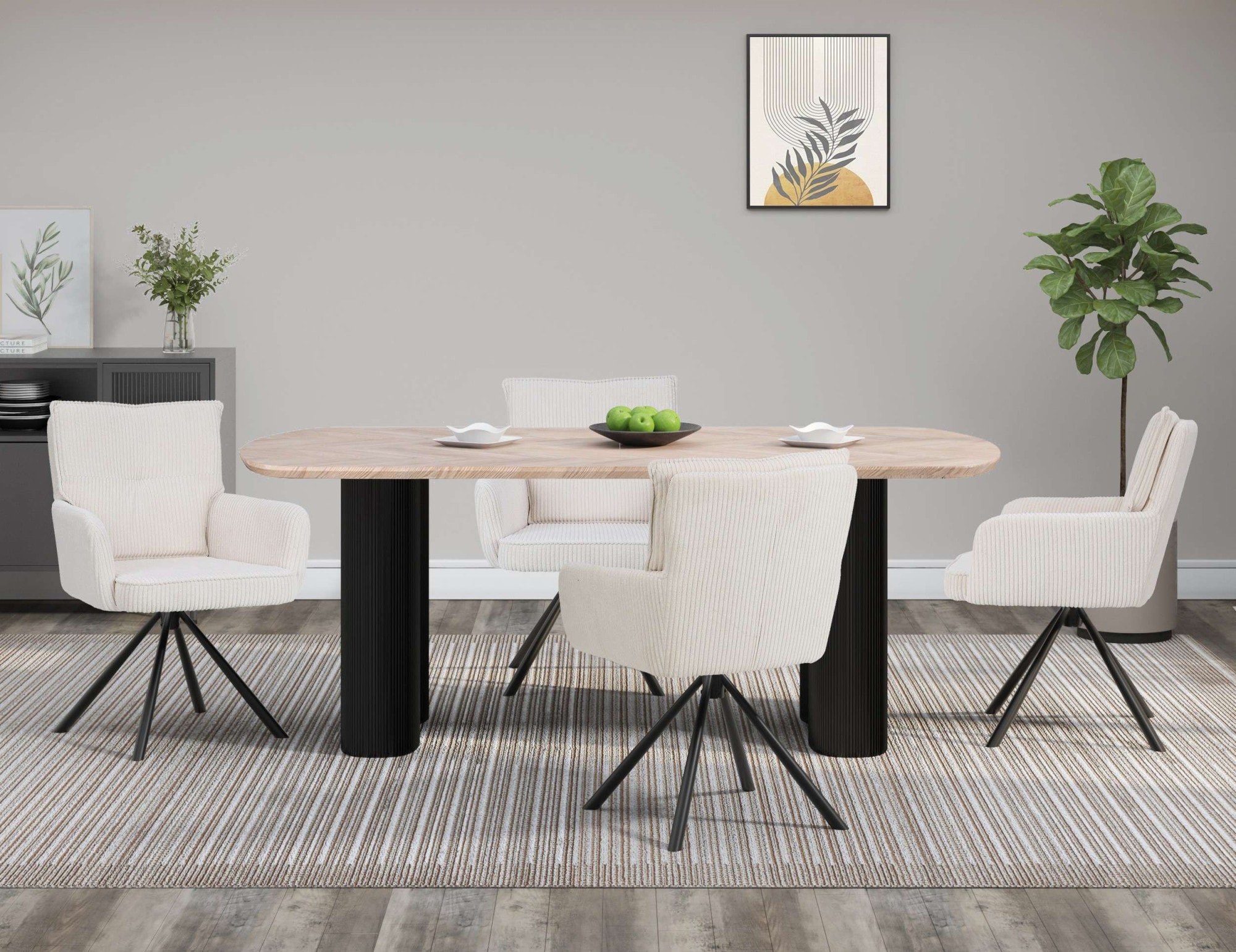 GOODproduct Esszimmerstuhl »Les Choux« () 2 Stk.gepolsterte Rückenlehne, Armlehne und Sitzfläche, Sitzhöhe 48 cm