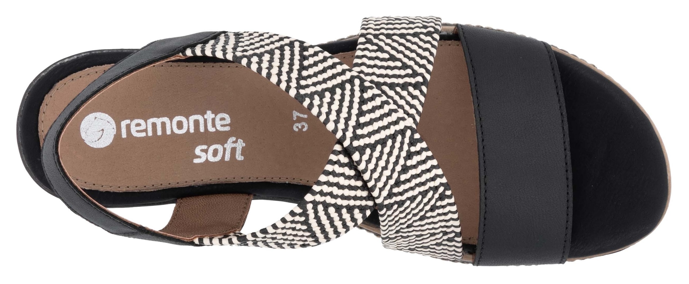 Remonte Keilsandalette  , Riemchensandale, Sommerschuh, Bequemschuh mit Muster