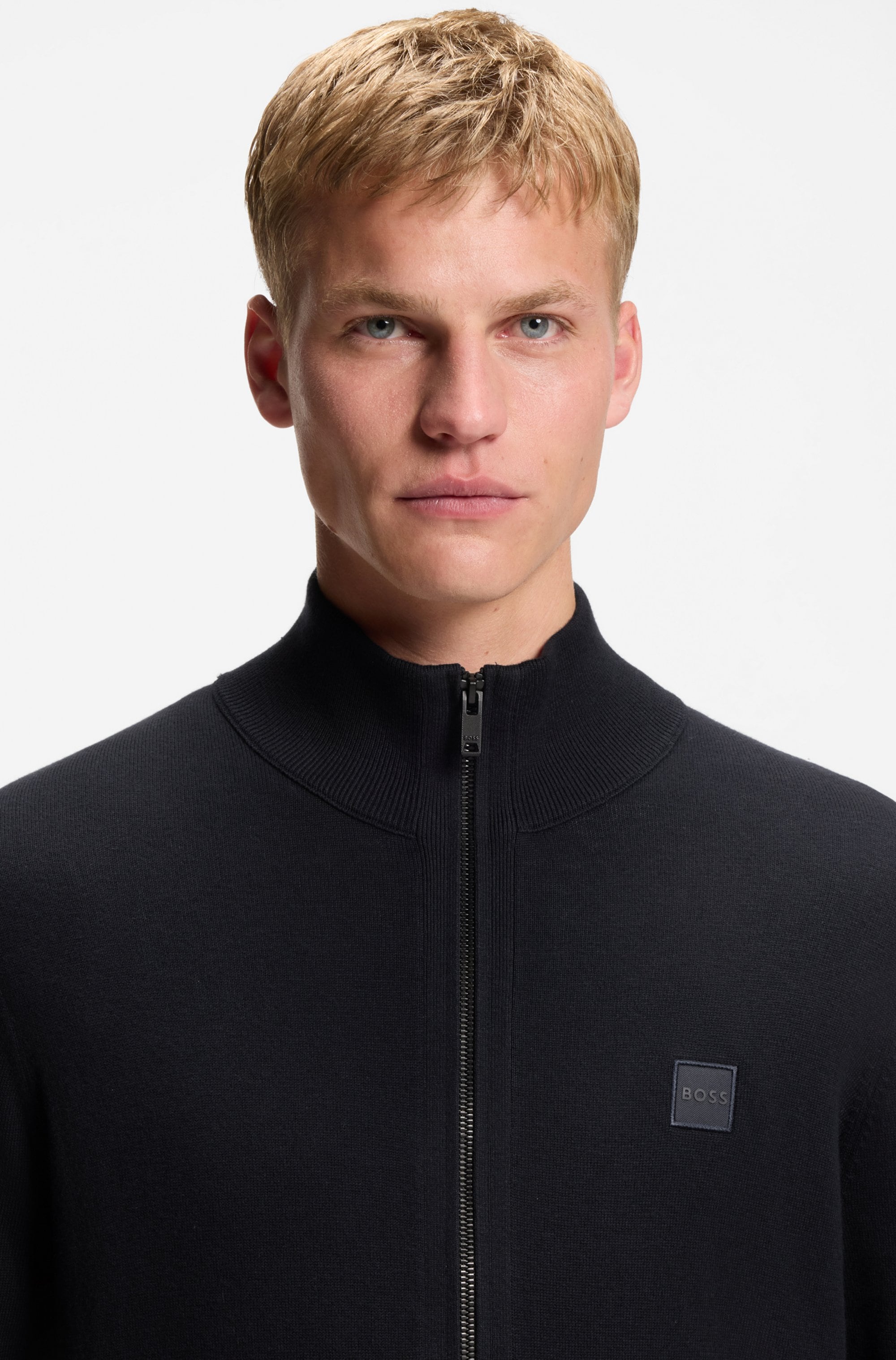 BOSS ORANGE Strickjacke »Kanozip« mit Reissverschluss