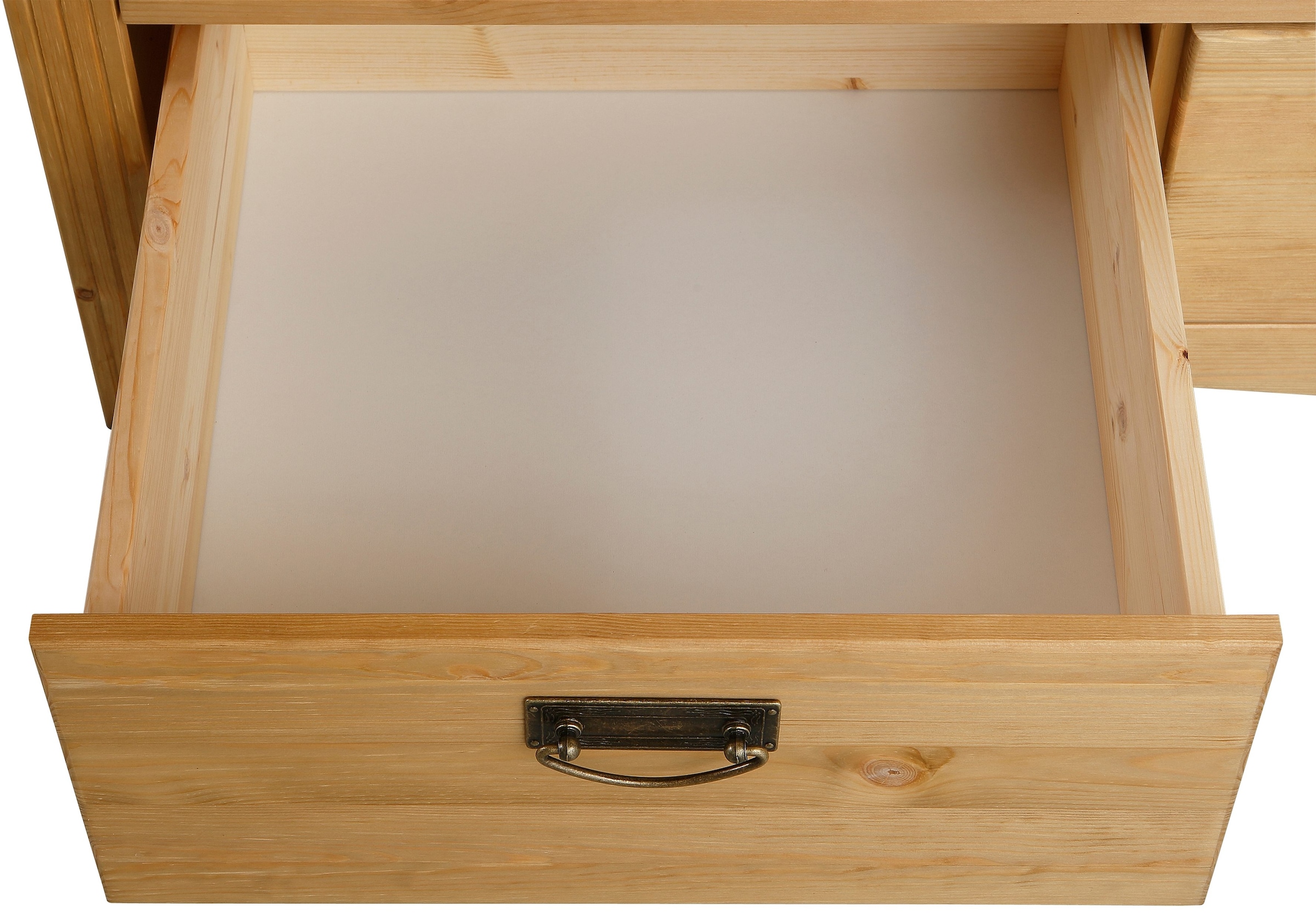 GOODproduct Schlafzimmer-Set »"Konrad", komplettes Schlafzimmer mit grossem Schrank« Set, Kleiderschrank 5 türig mit Schubladen, 2 Nachttische, Bett 180x200cm, 4 Stk. tlg. klassischer Landhausstil, Metallgriffe, Massivholz (Kiefer)