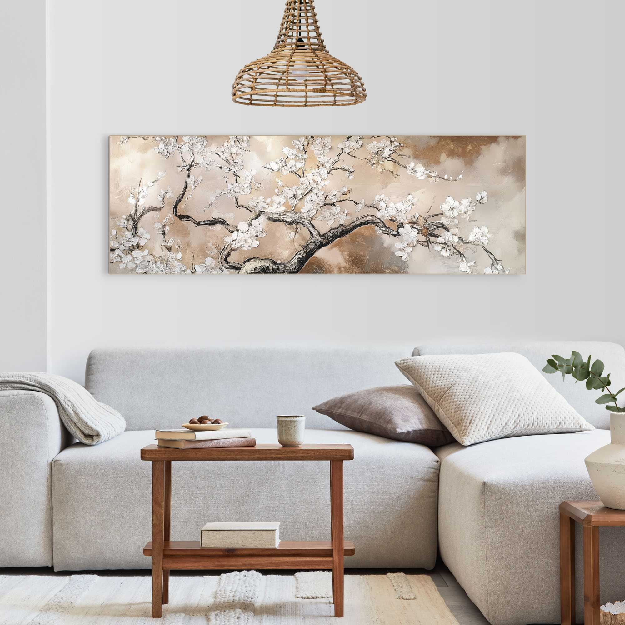 Reinders! Wandbild »Baum mit Blüte« Wohnzimmer - Beige - MDF - Blumen und Pflanzen - 156x52 cm