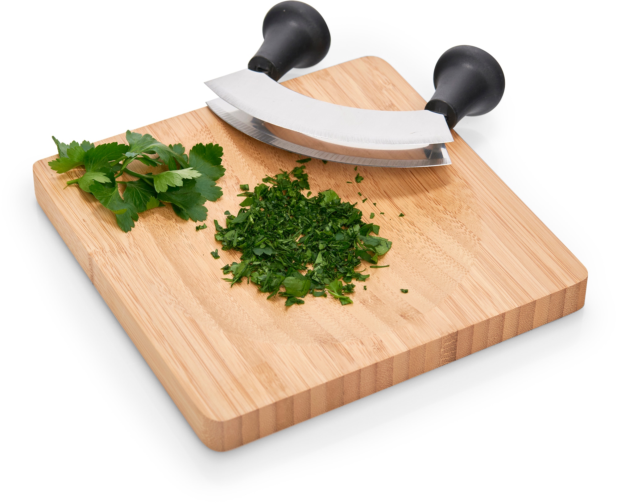 Zeller Present Kräuterschneidebrett »Bamboo« Edelstahl Wiegemesser inklusive