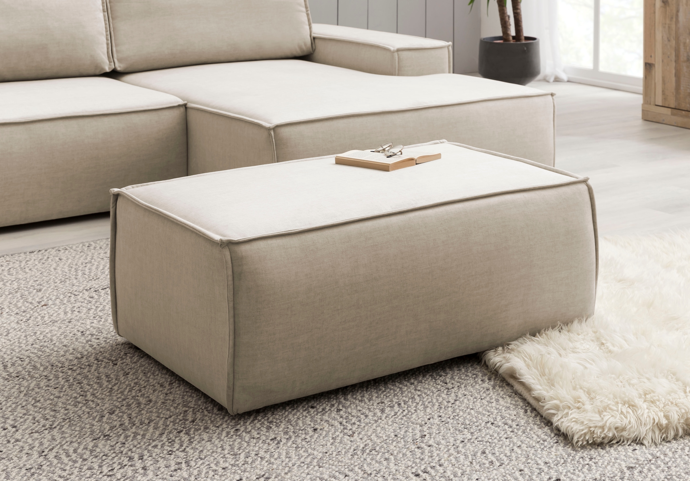 GOODproduct Hocker »SHERWOOD Samtvelours Polsterhocker« passend zur Polster-Serie SHERWOOD