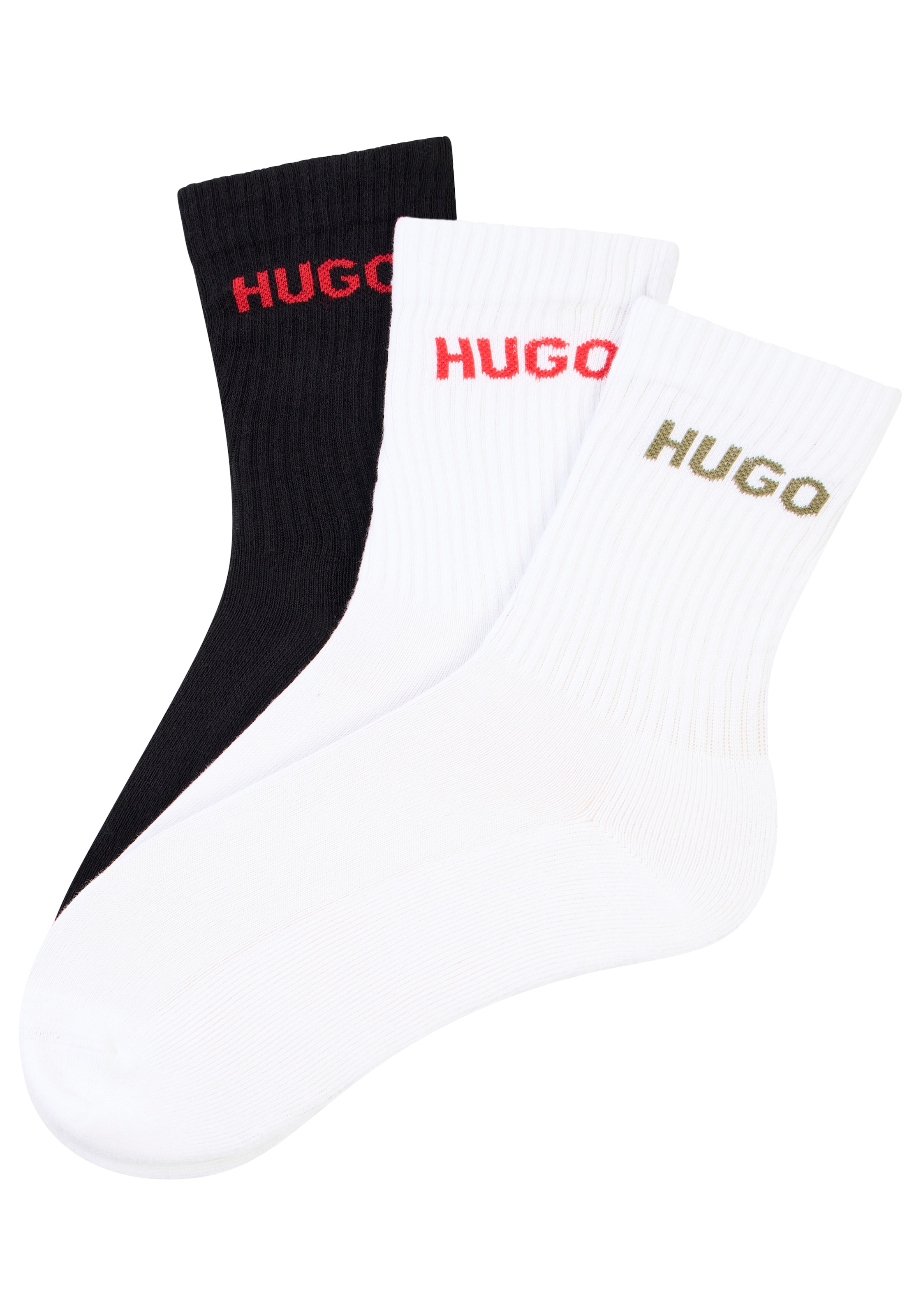 HUGO Underwear Socken »6P QS RIB LOGO CC« Packung, 6er Pack, 6 Paar tlg. mit eingestricktem HUGO Logo