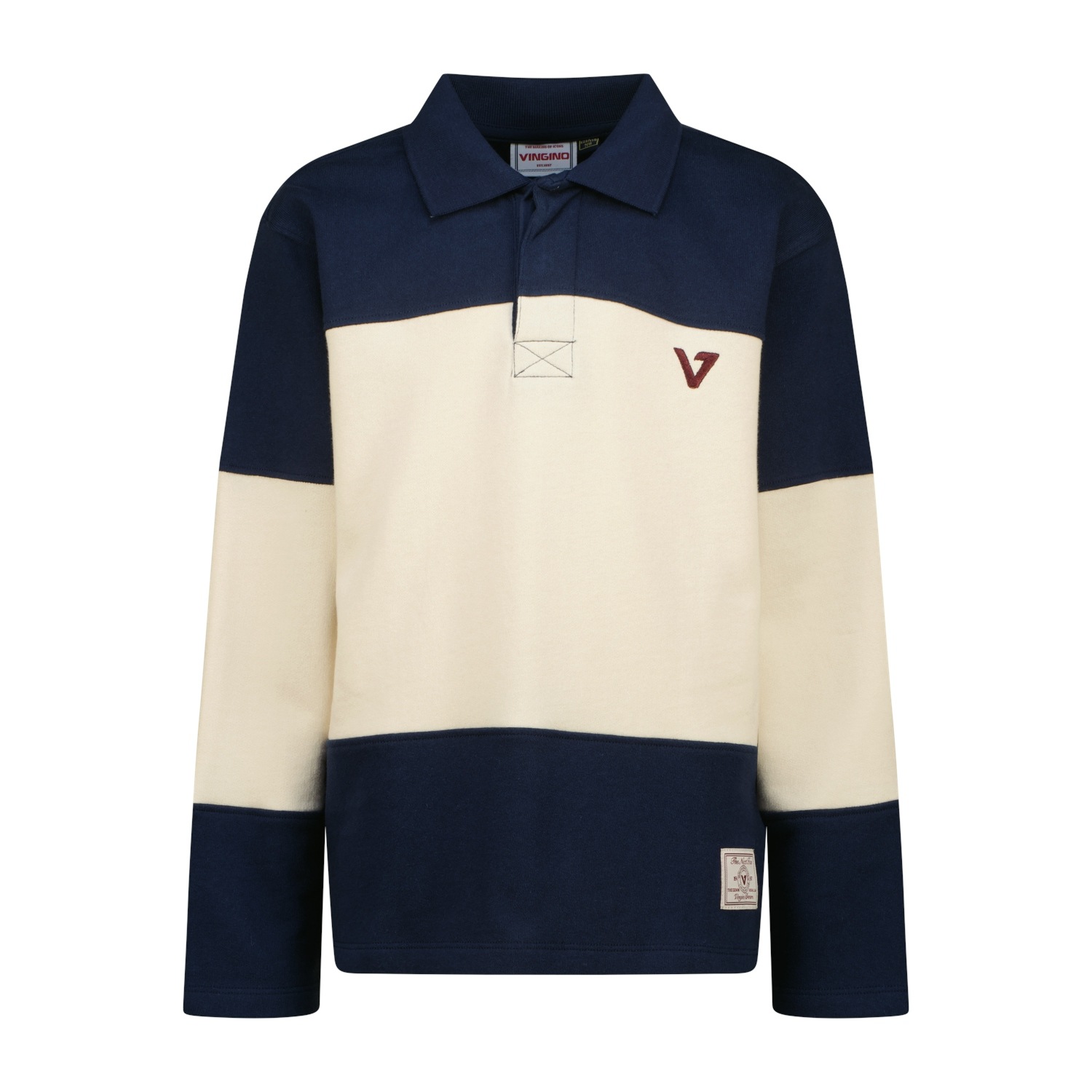 Vingino Polo à manches longues mit grossem Rückenprint / Colorblocking-Design / für Boys
