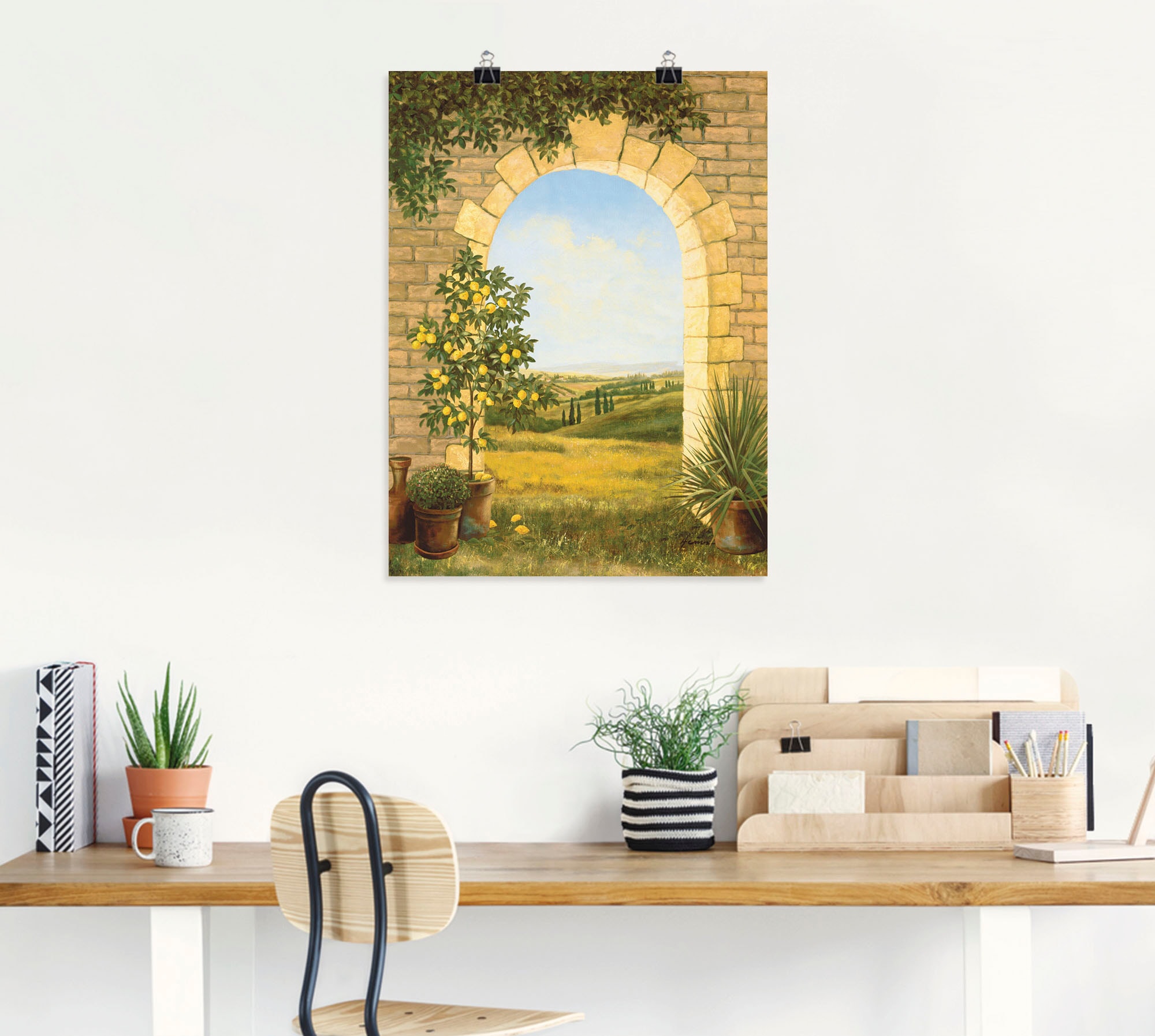 Artland Fresque murale »Zitronenbaum vorm Torbogen II« 1 cuis tlg. als Leinwandbild, Poster in verschied. Grössen